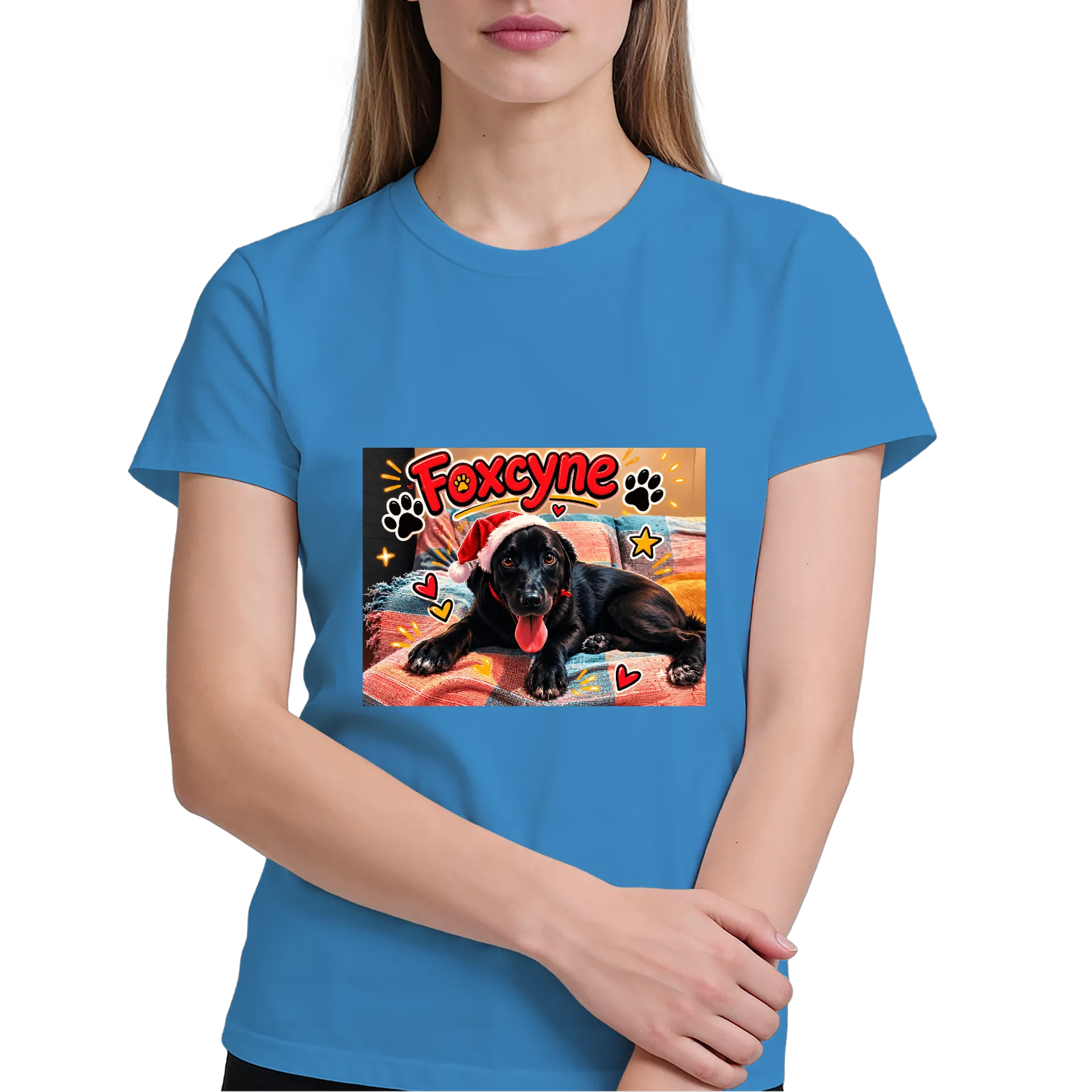 Camiseta Cão com Chapéu Natalino 100% Algodão - Imagem 4