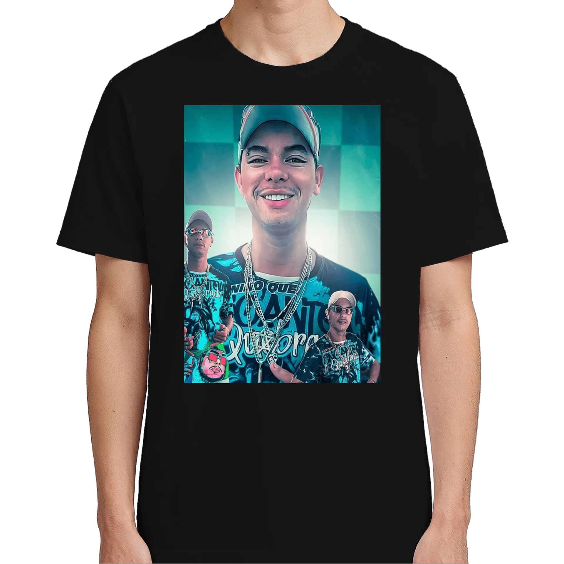 Camiseta Estampa Personalizada Azul 100% Algodão - Imagem 5