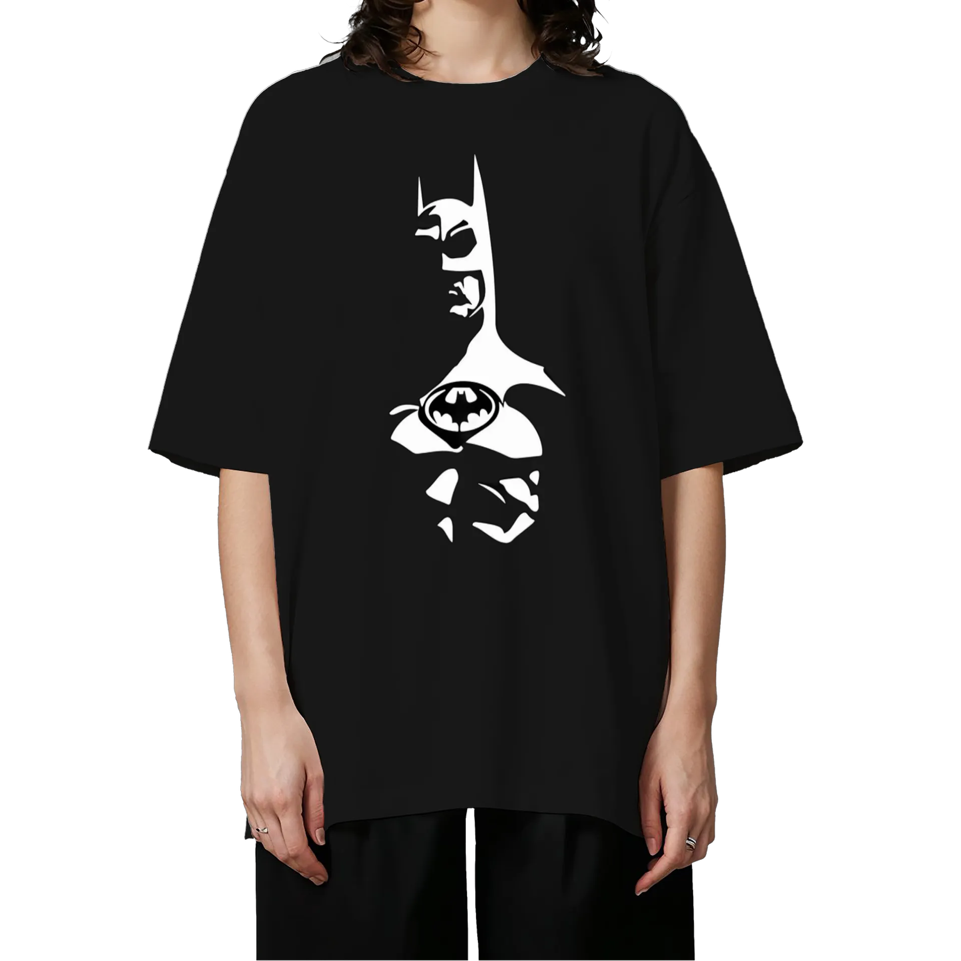 Camiseta Oversized Batman Preto e Branco 100% Algodão - Imagem 3