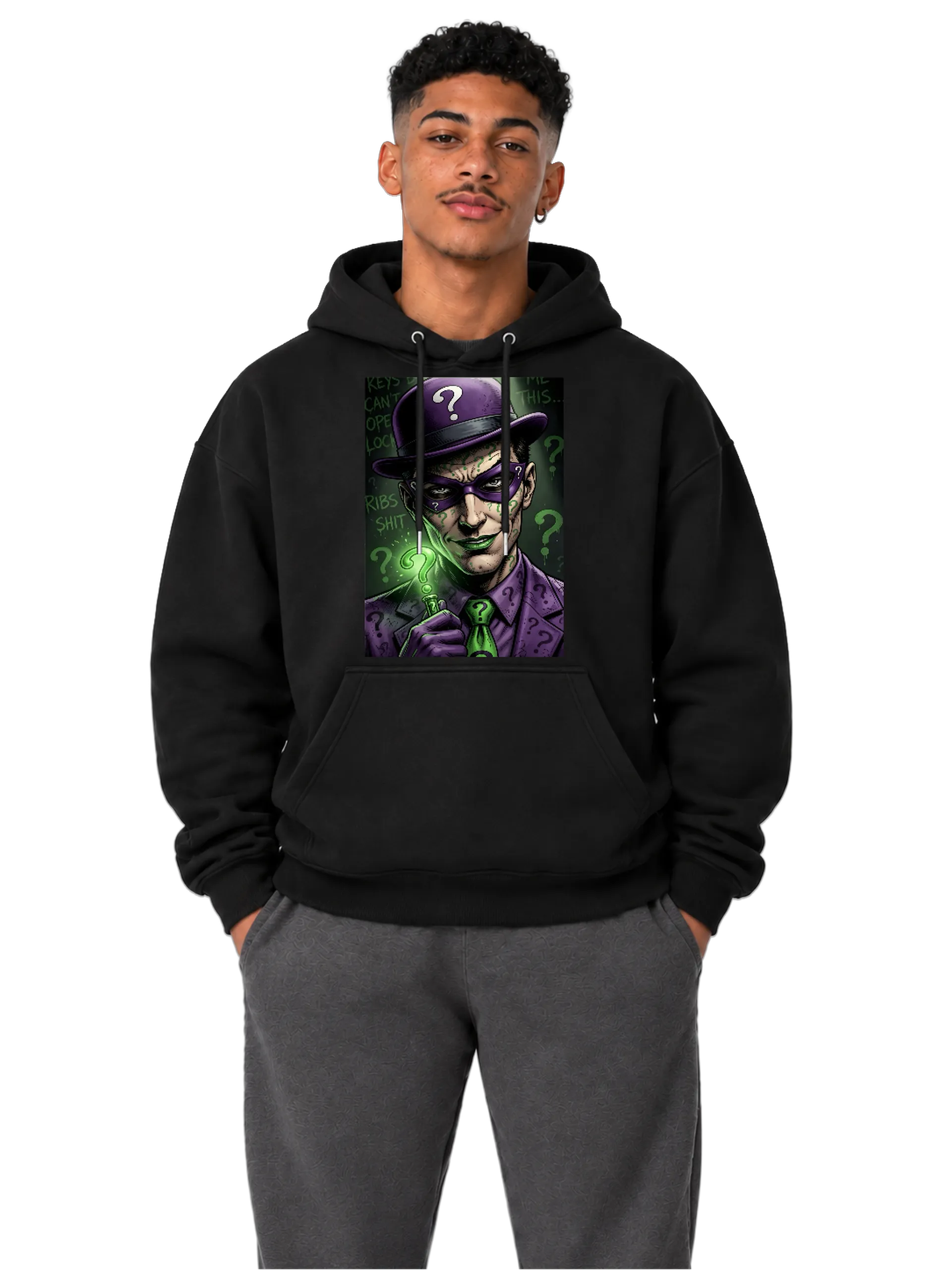 Blusa Moletom Charada Cartunesco Roxo e Verde Canguru - Imagem 3