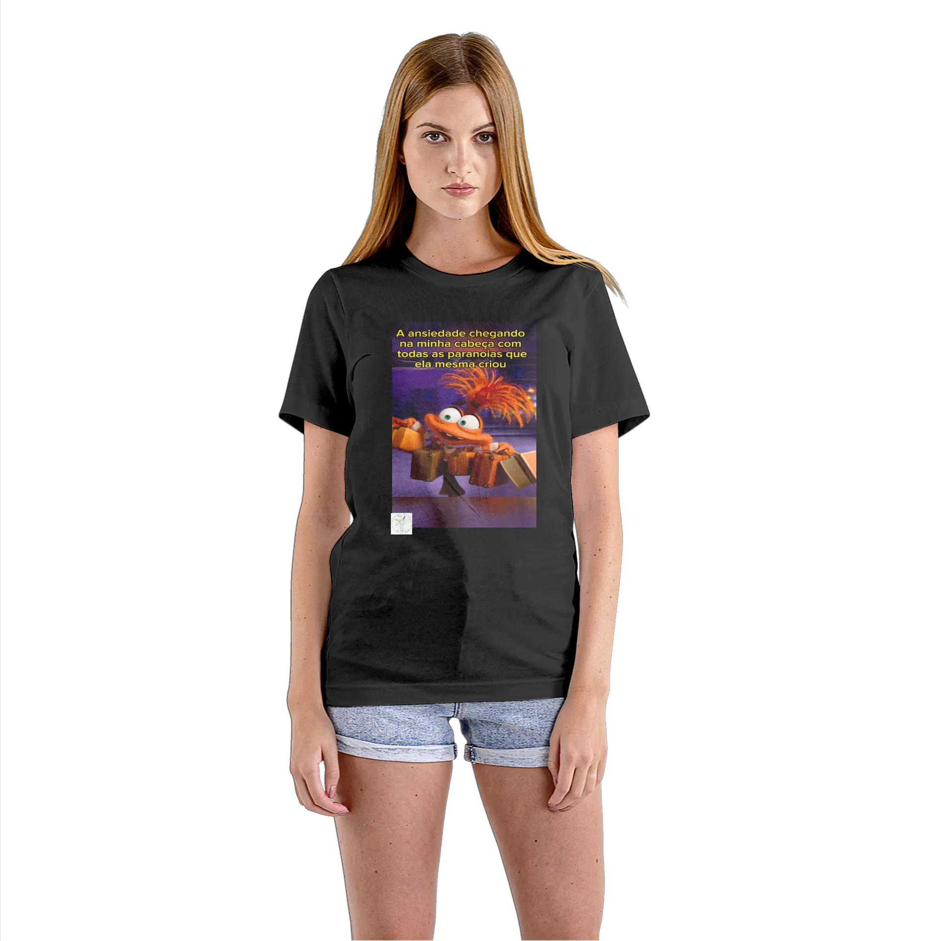 Camiseta Babylook Ansiedade Chegando 100% Algodão - Imagem 3