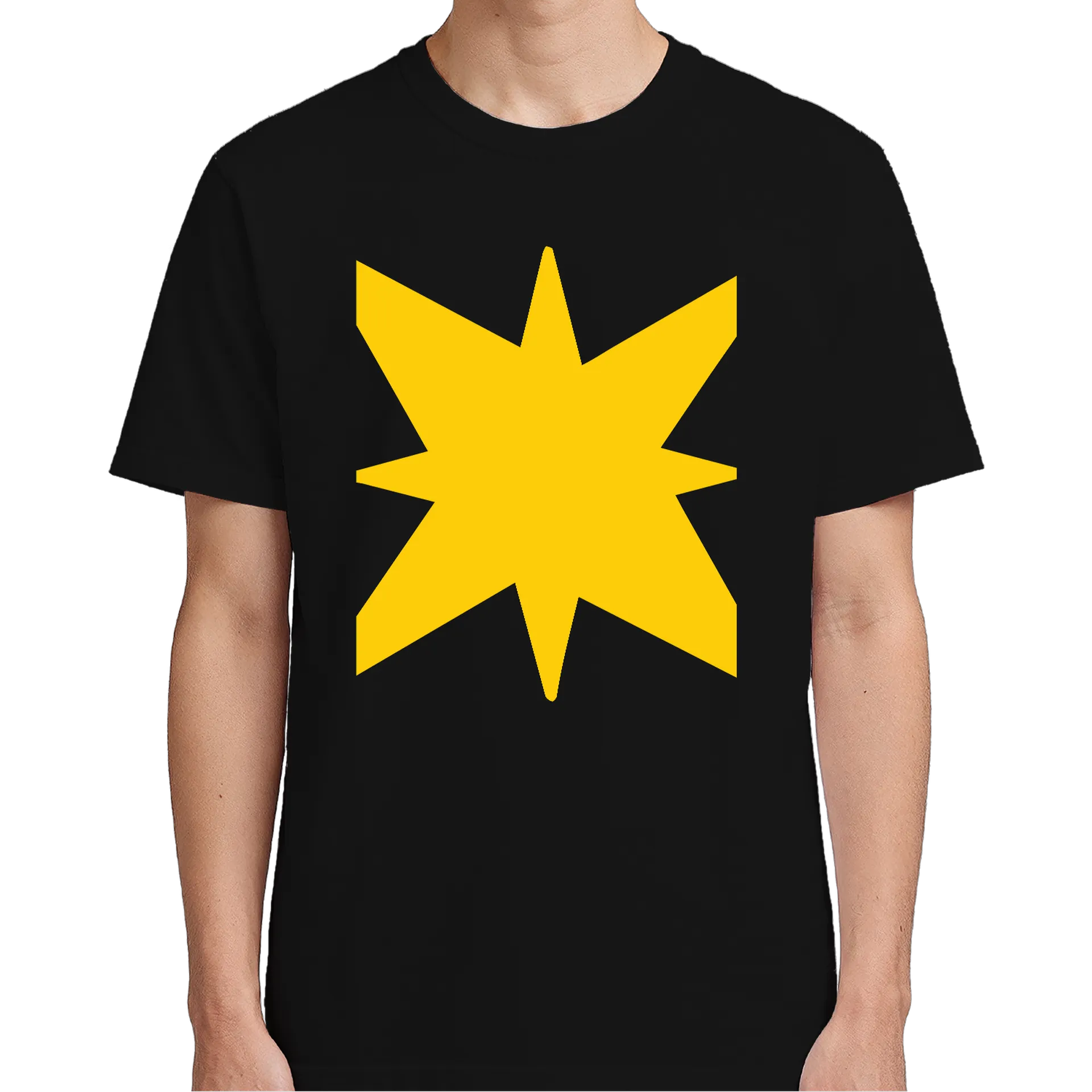 Camiseta Estrela Amarela Geométrica 100% Algodão - Imagem 4