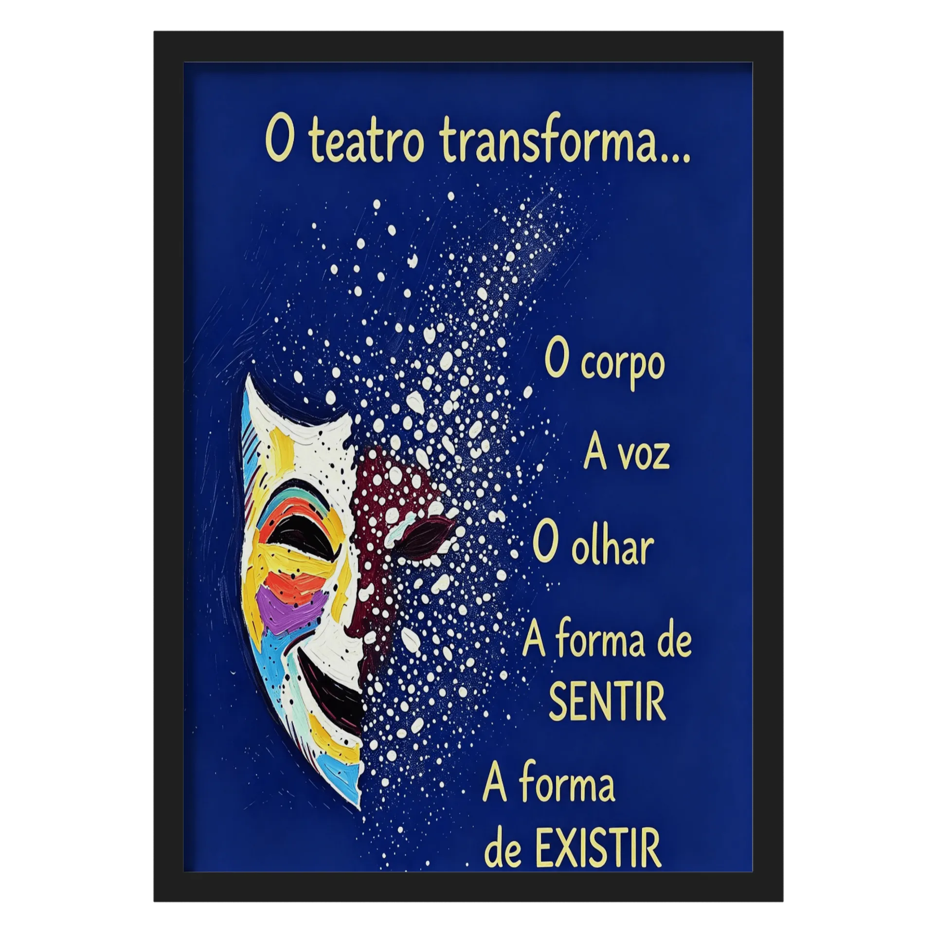 Quadro Arte Abstracta Azul com Vidro A3 MDF e Vidro - Imagem 1