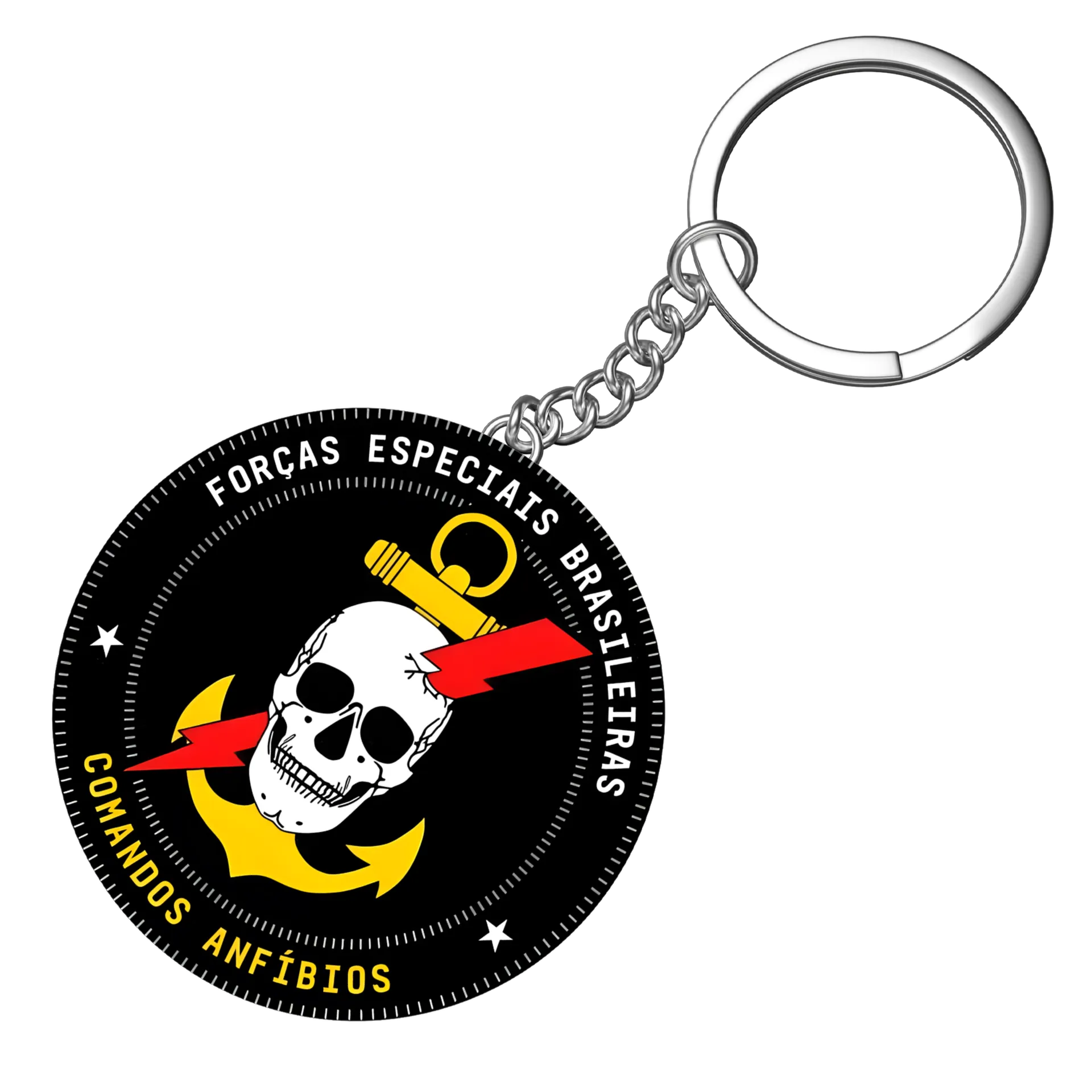 Chaveiro MDF Caveira com Âncora e Raios Comandos Anfíbios - Imagem 3