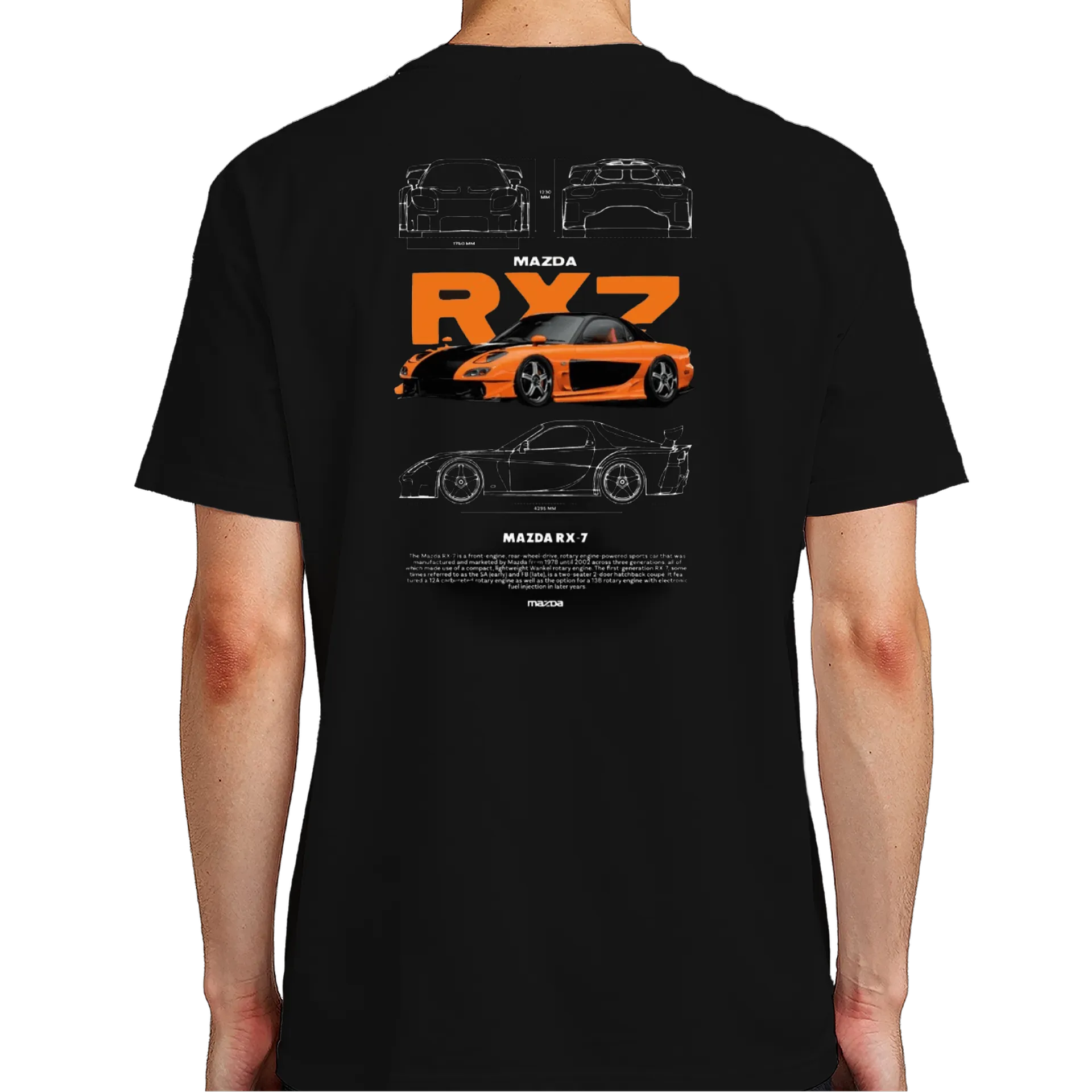 Camiseta Mazda RX-7 Estampa Preta 100% Algodão - Imagem 7