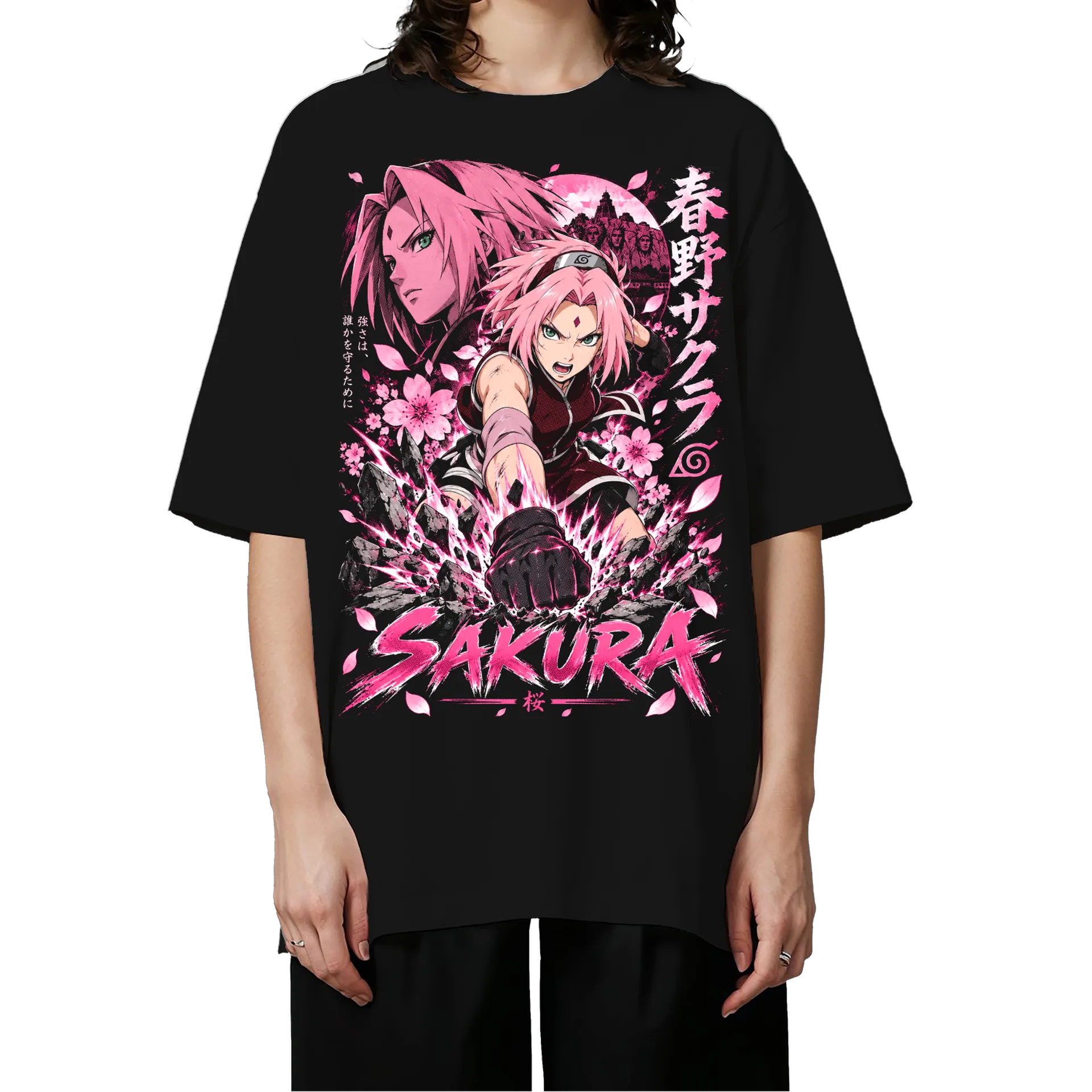 Camiseta Oversized Sakura Anime Naruto Premium - Imagem 3