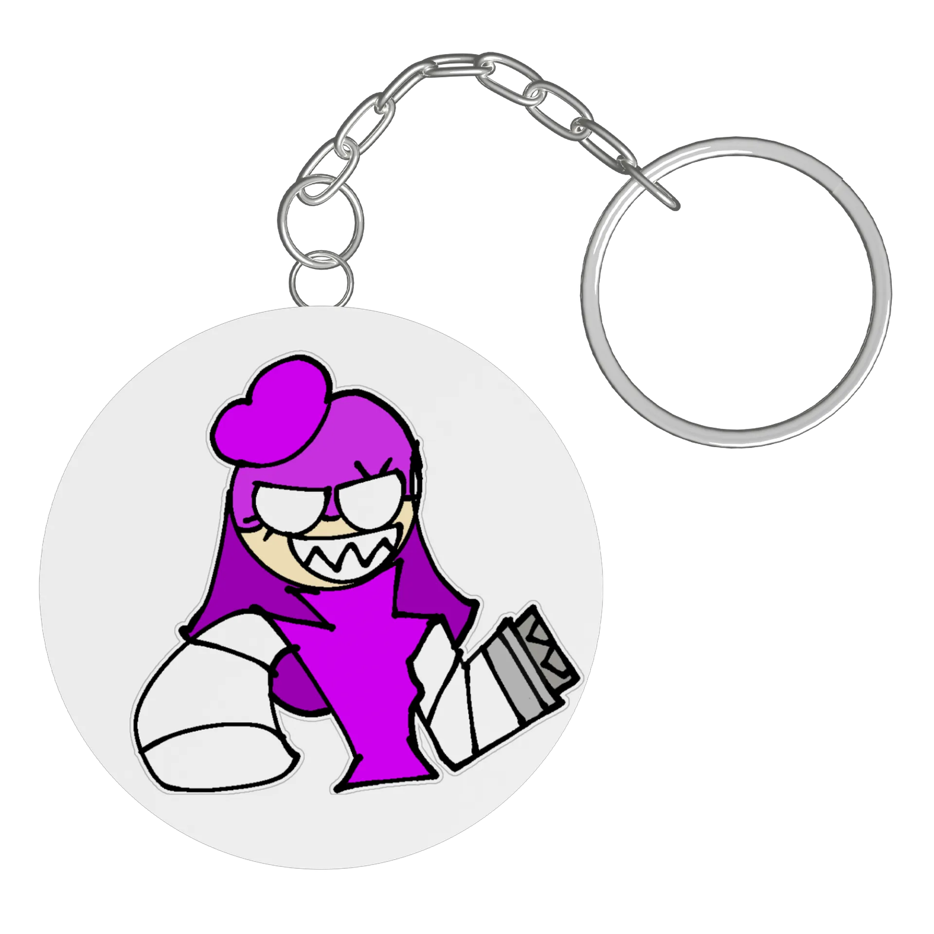 Chaveiro MDF Estampa Personagem Violeta Neon de XElectronz — imagem 2 de 3
