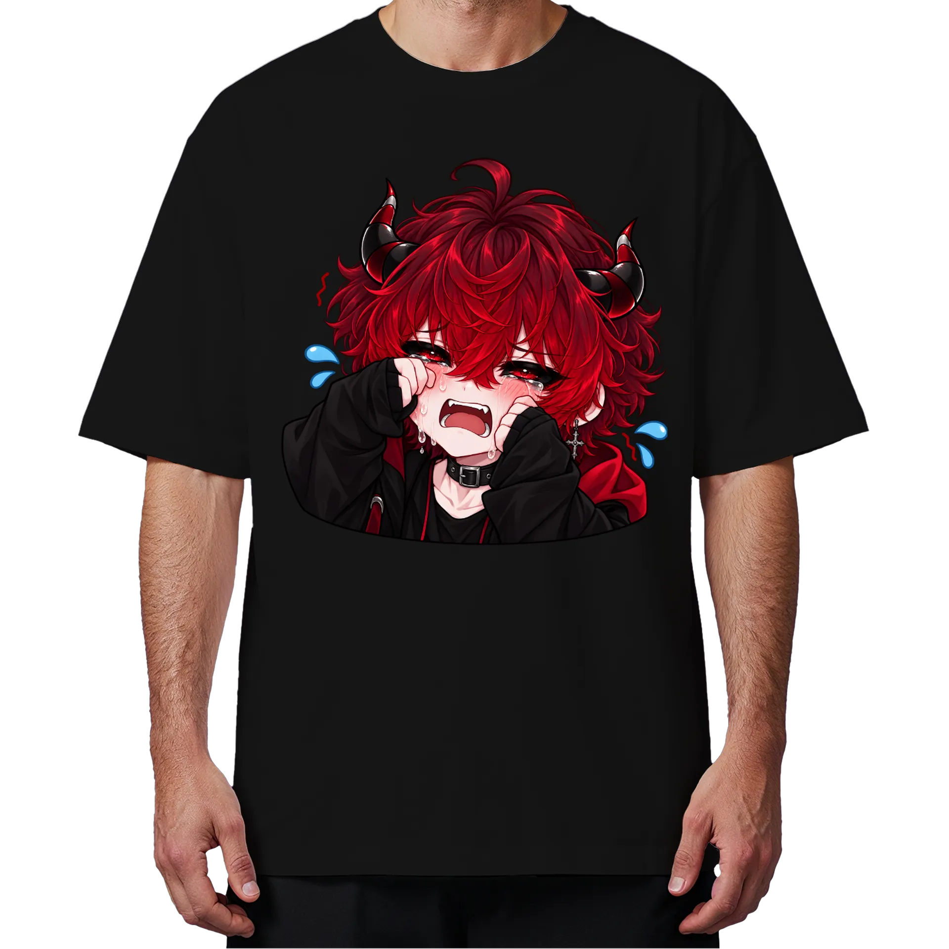 Camiseta Liebe Akuma Chorando Oversized de Liebe Akuma — imagem 4 de 6