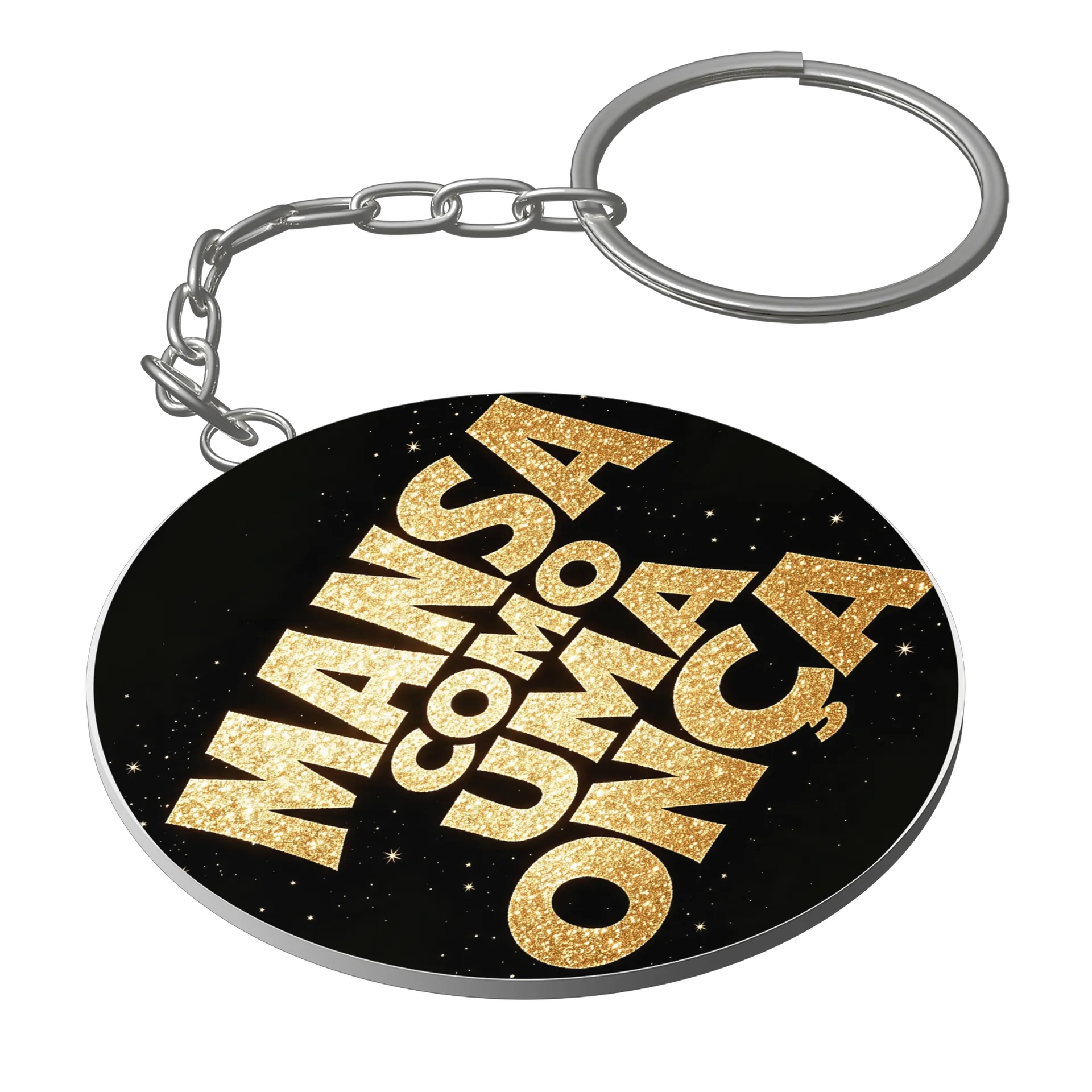 Chaveiro MDF Mensagem Promocional Ouro Glitter - Imagem 1