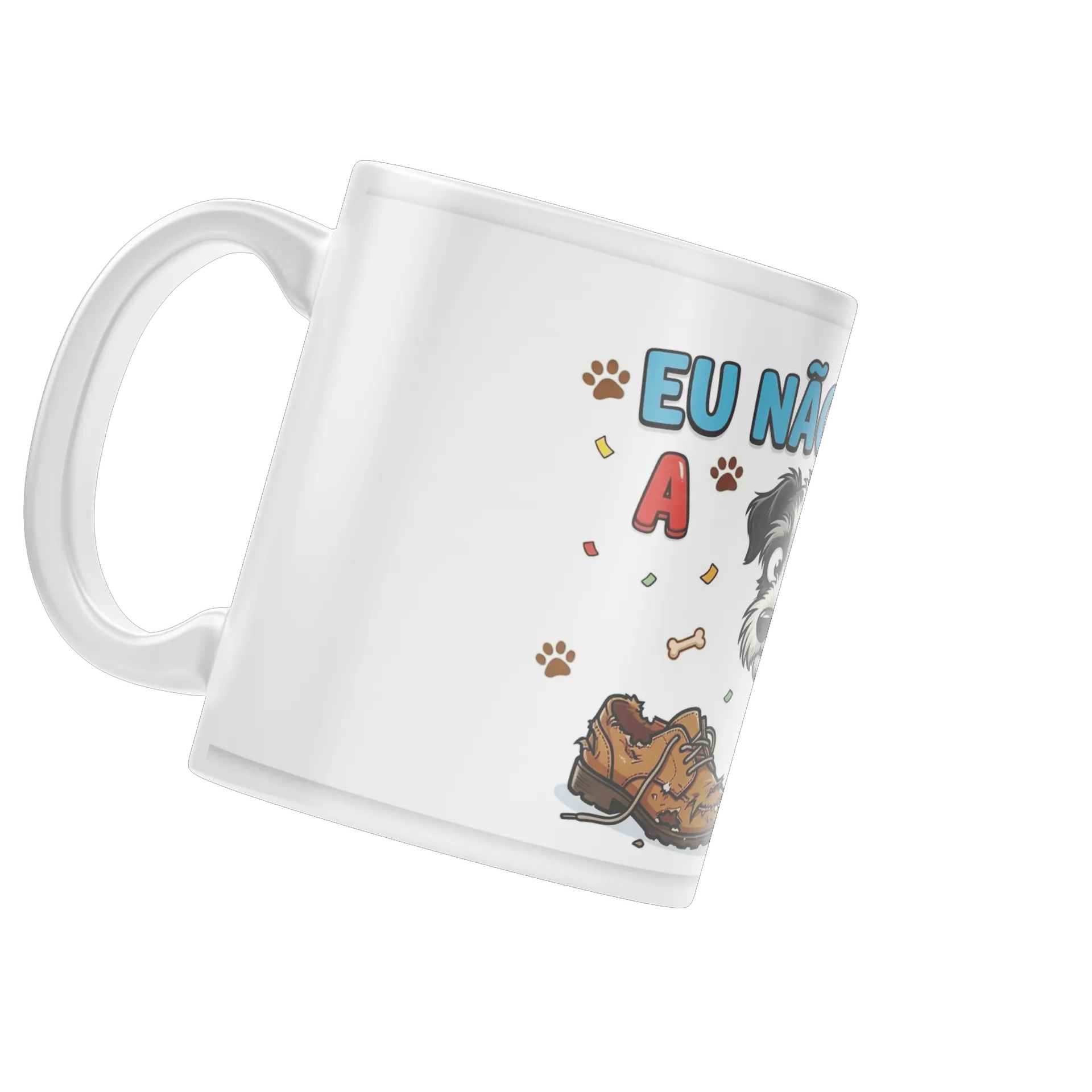 Caneca Cachorro Sapato Rasgado Estampa Cartoon 325ml - Imagem 3