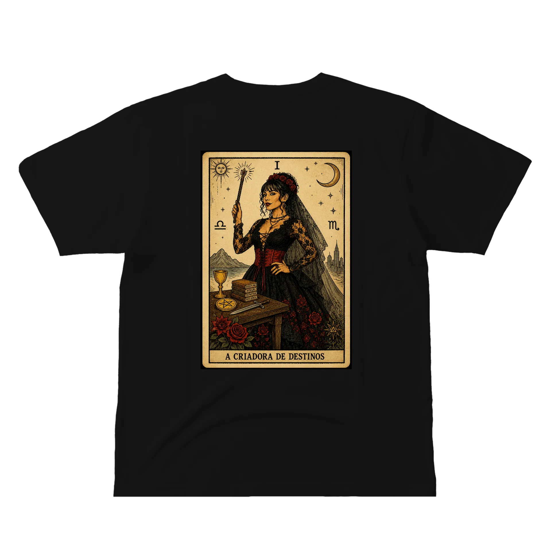 Camiseta A Criadora De Destinos 100% Algodão Preto - Imagem 3