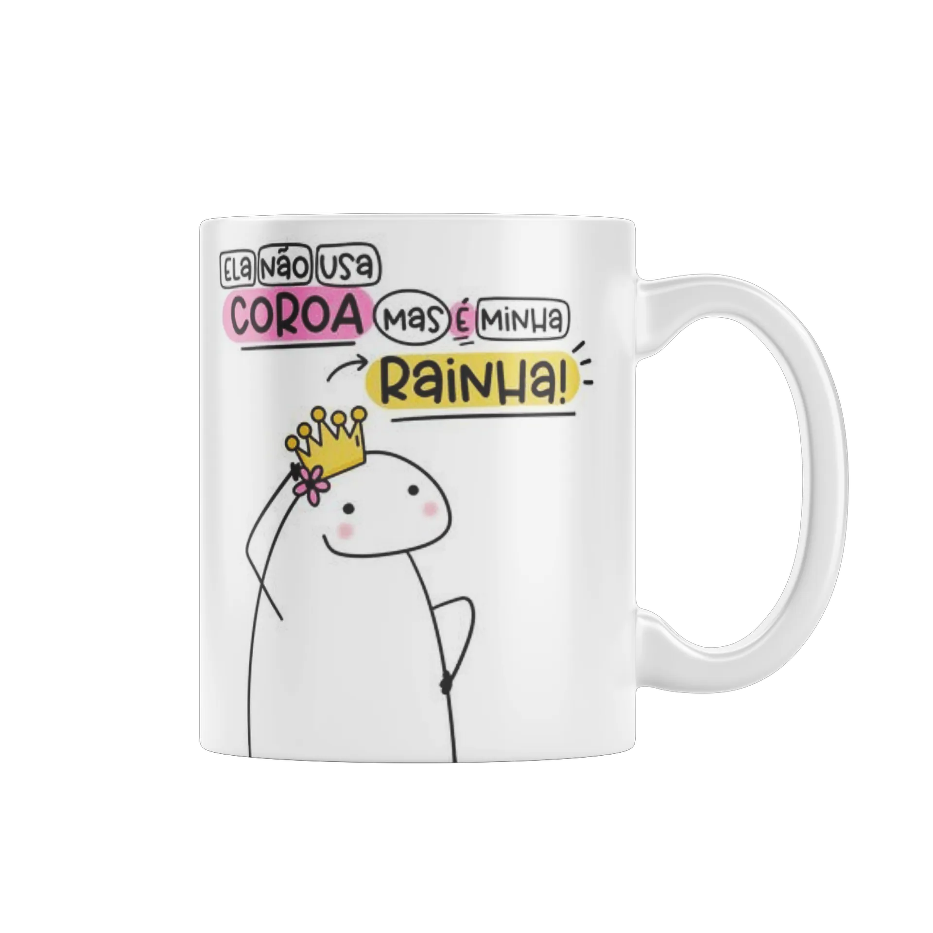 Caneca Porcelana Estampa Rainha 325ml - Imagem 1
