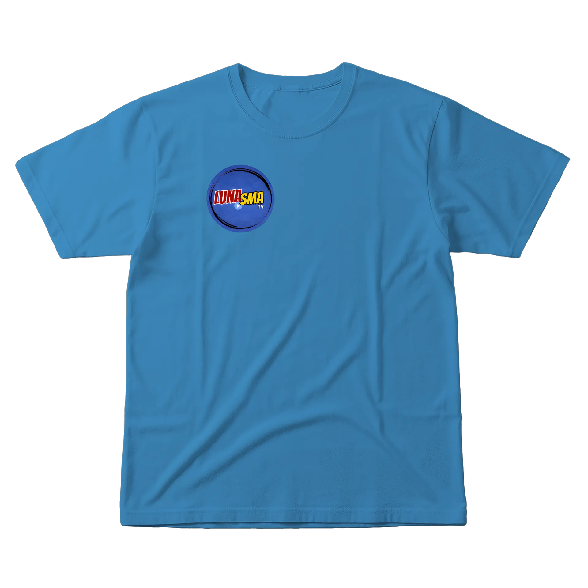 Camiseta Logo Lunasma TV Estampa Tipográfica Colorida 100% de Lucas — imagem 1 de 6