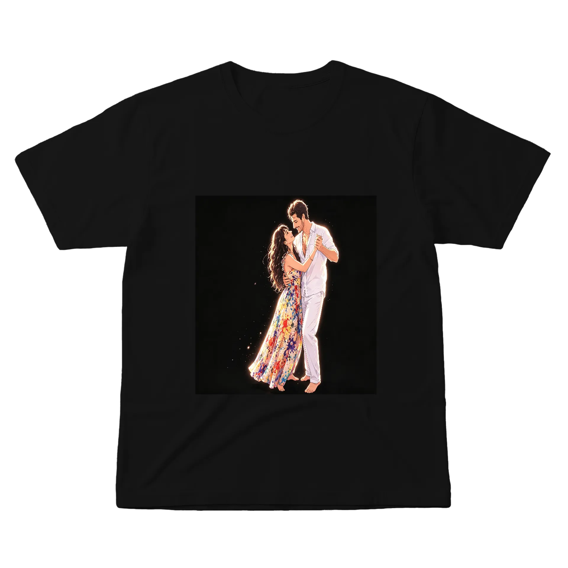 Camiseta Vestido Dançante Estampa Colorida 100% Algodão - Imagem 1