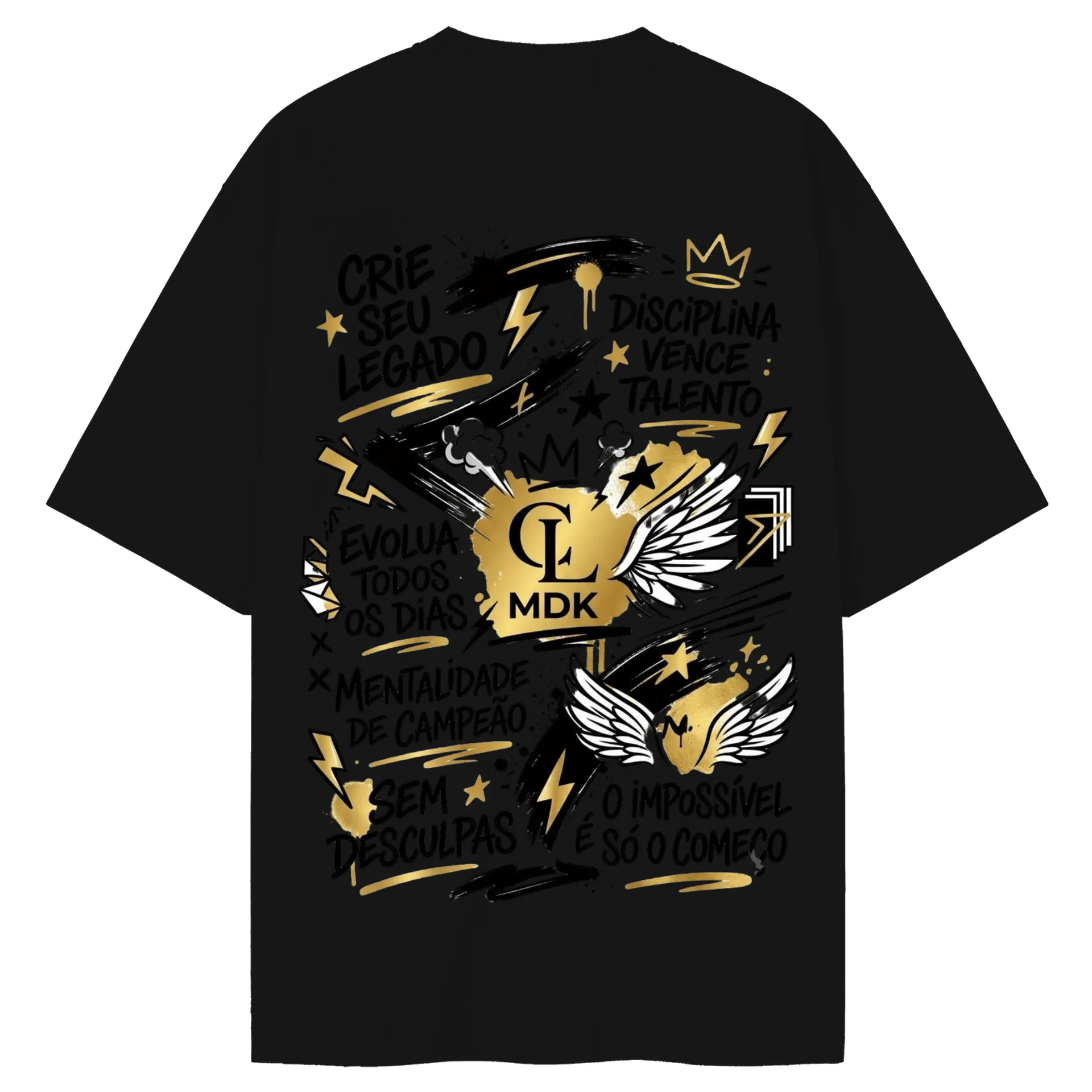 Camiseta Oversized Estampa Mentalidade de Campeão 100% - Imagem 2