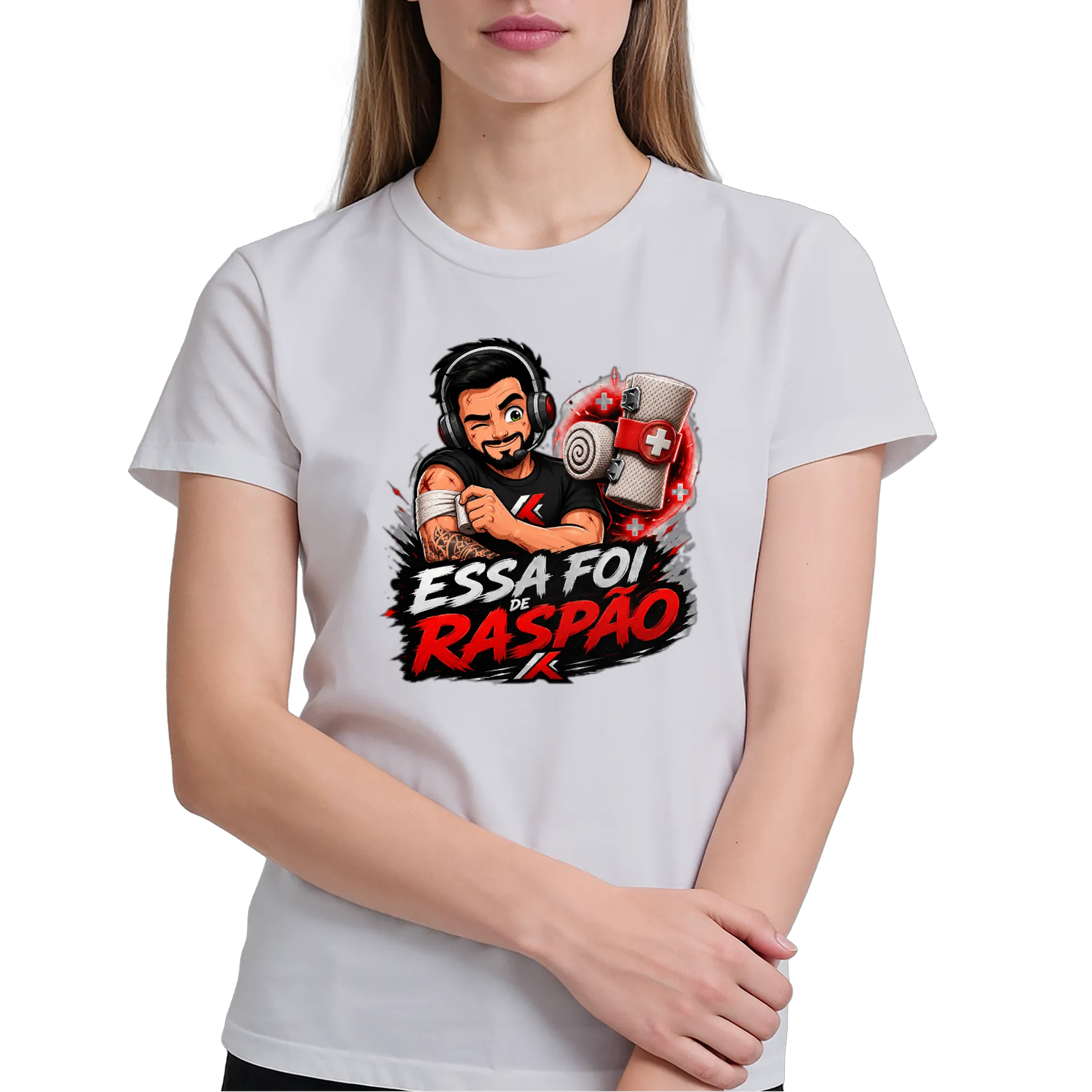 Camiseta Estampa Essa Foi de Raspão 100% Algodão - Imagem 4