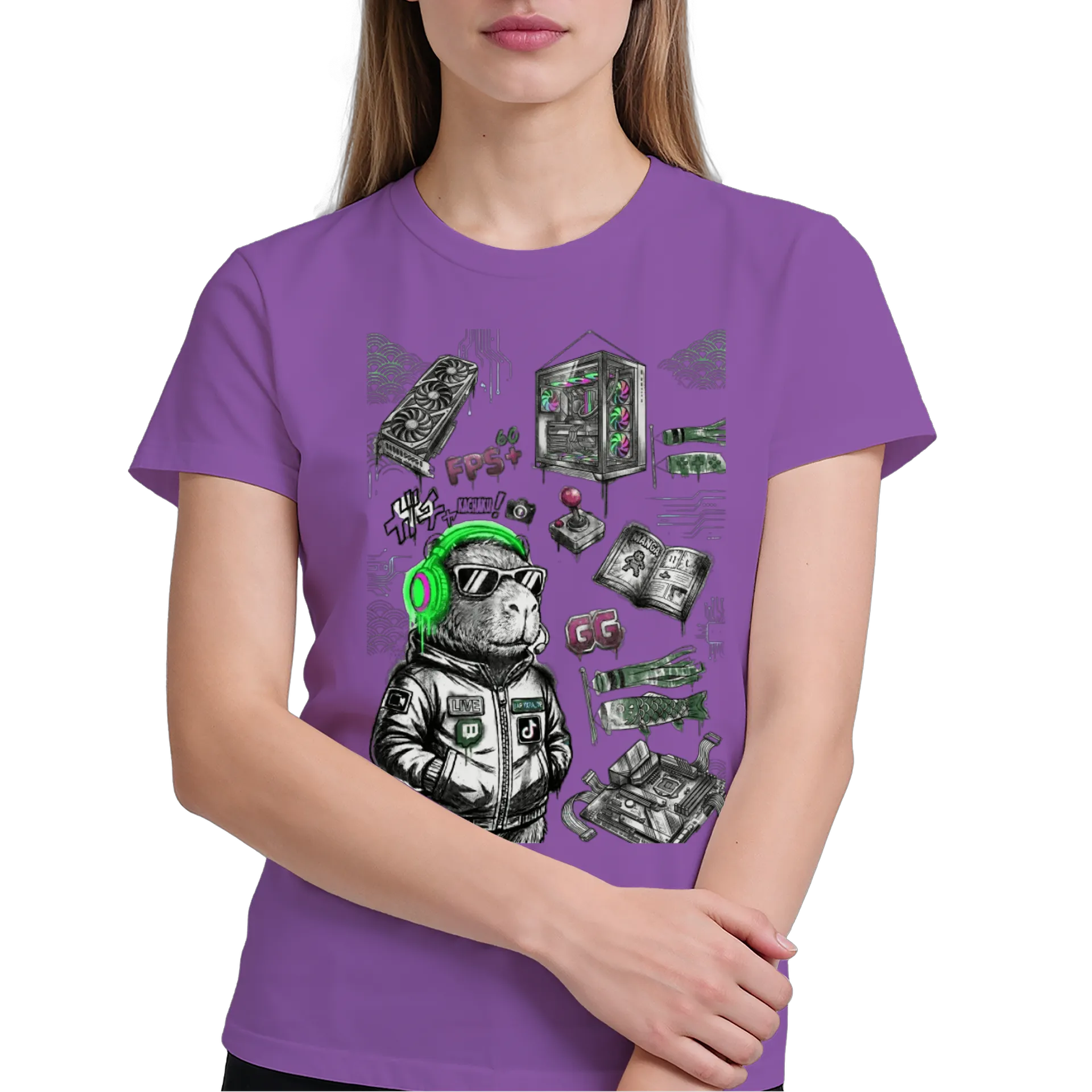 Camiseta Capivara Gamer Estampa Criativa 100% Algodão de Capivara_RP — imagem 3 de 6