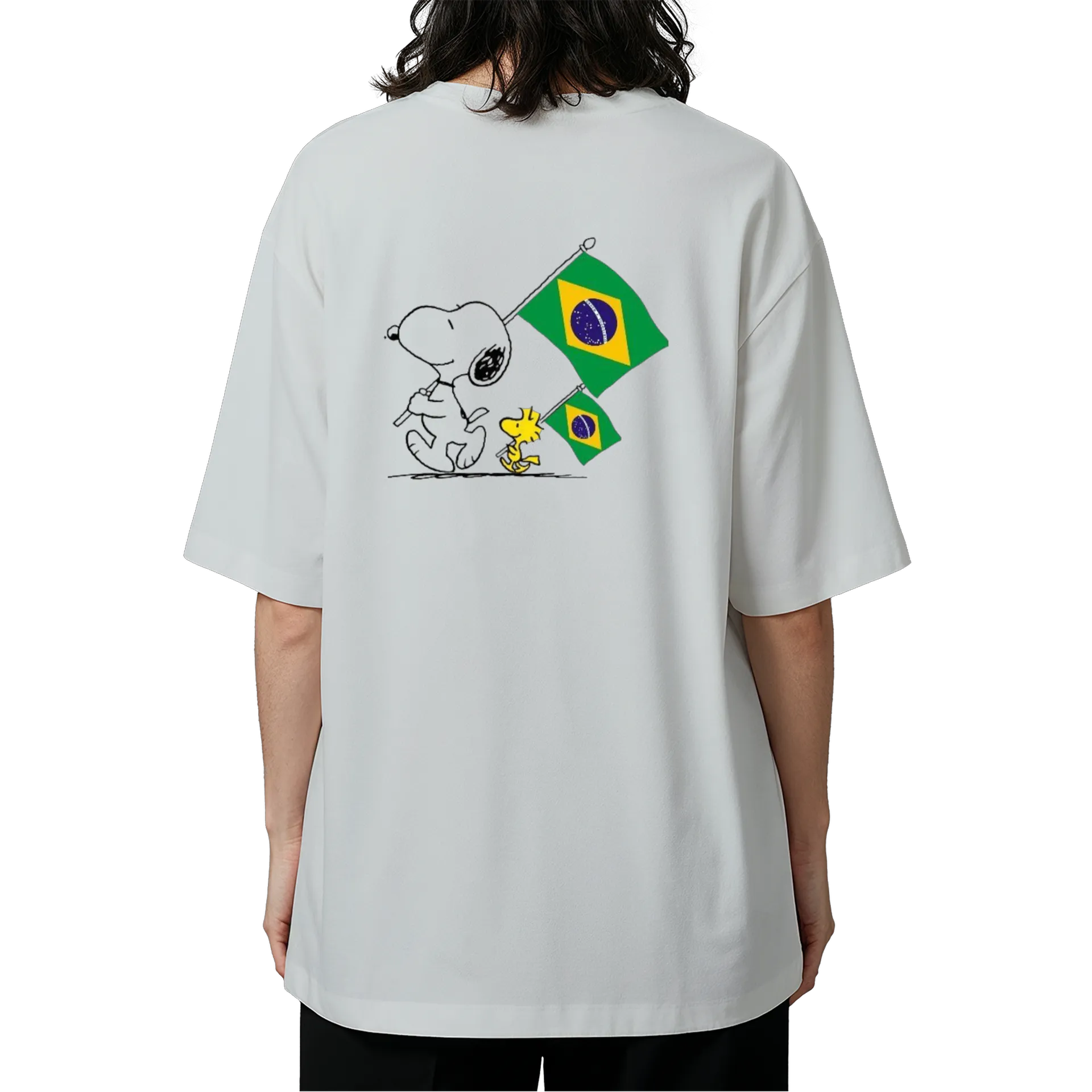 Camiseta Oversized Snoopy Bandeira Brasil - Imagem 5