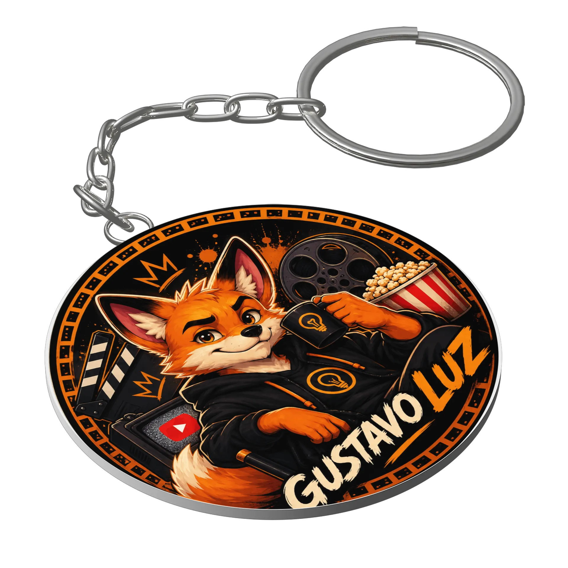 Chaveiro MDF Raposa Animada Foxy Luz Estampa Cartoon - Imagem 1