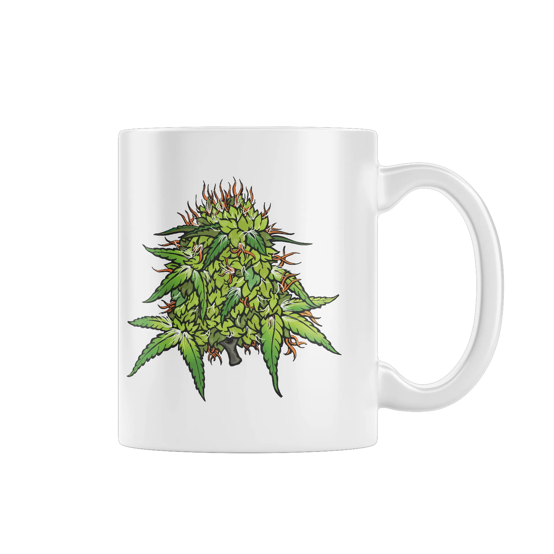 Caneca Porcelana Cannabis Verde 325ml - Imagem 1