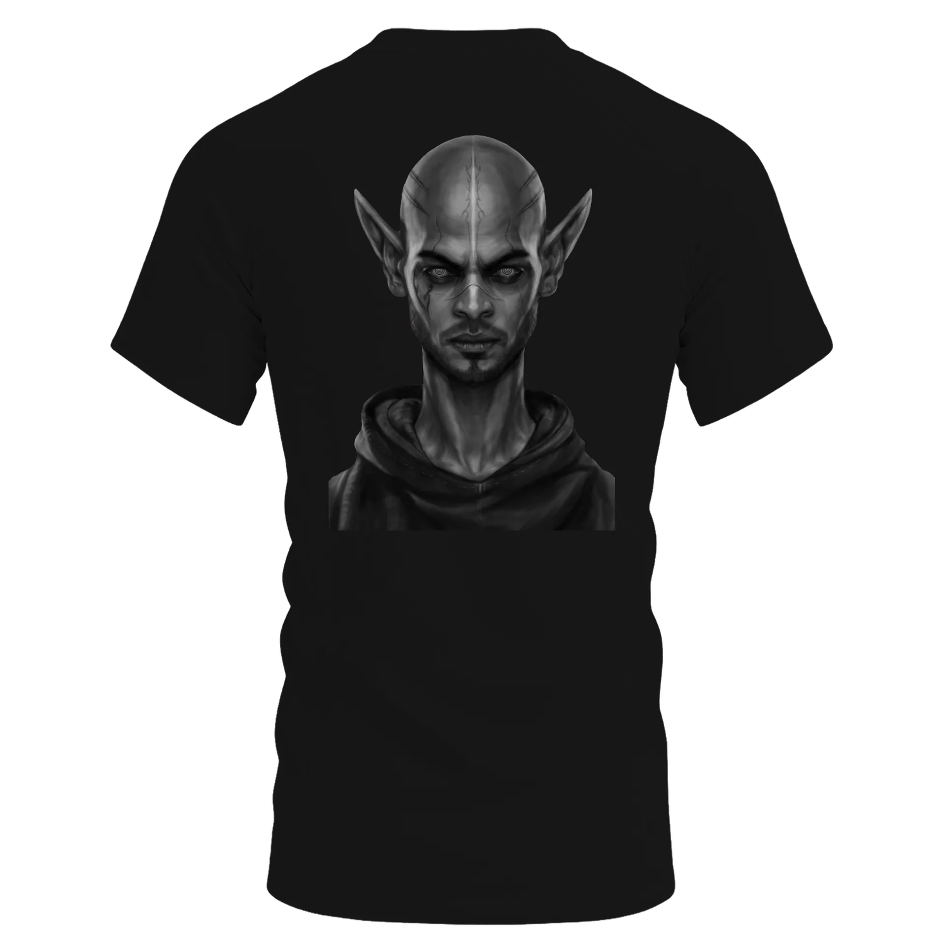 Camiseta Dry Fit Elfo Realista em Preto e Branco 100% - Imagem 4