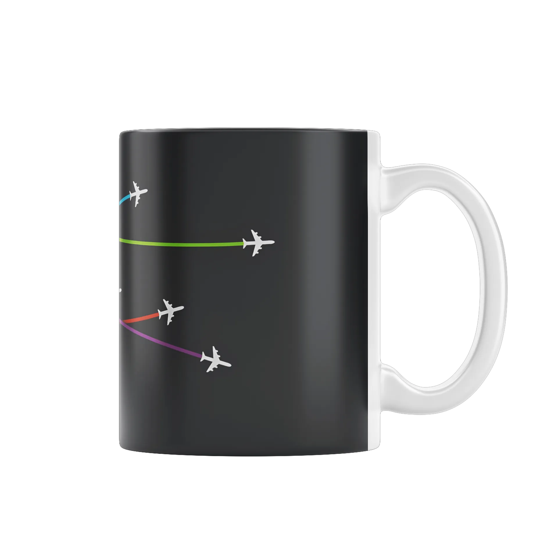 Caneca Porcelana Linhas Aéreas Multicoloridas 325ml - Imagem 1