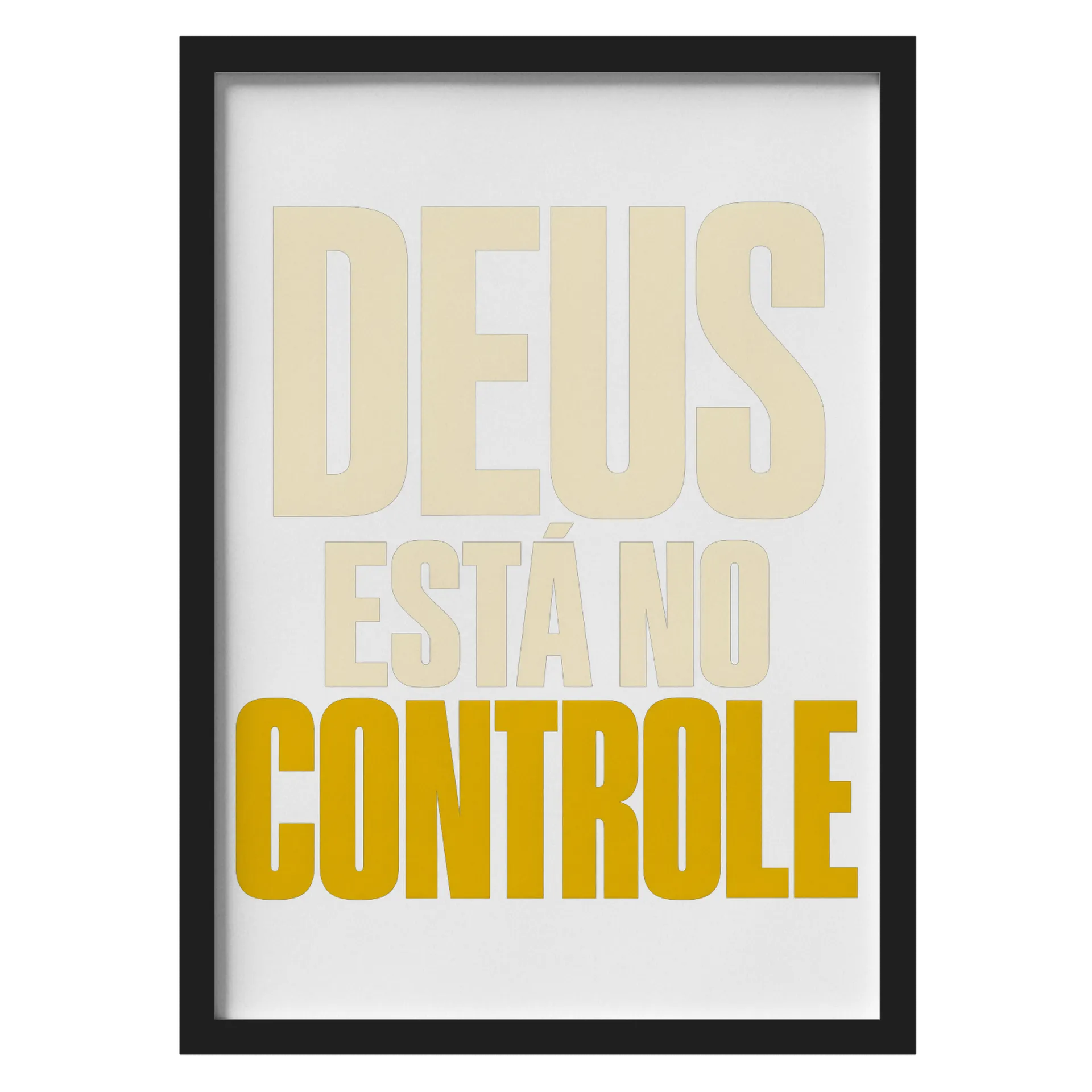 Quadro Estampa Tipográfica Deus Está no Controle A3 de Pedro Assis — imagem 1 de 3