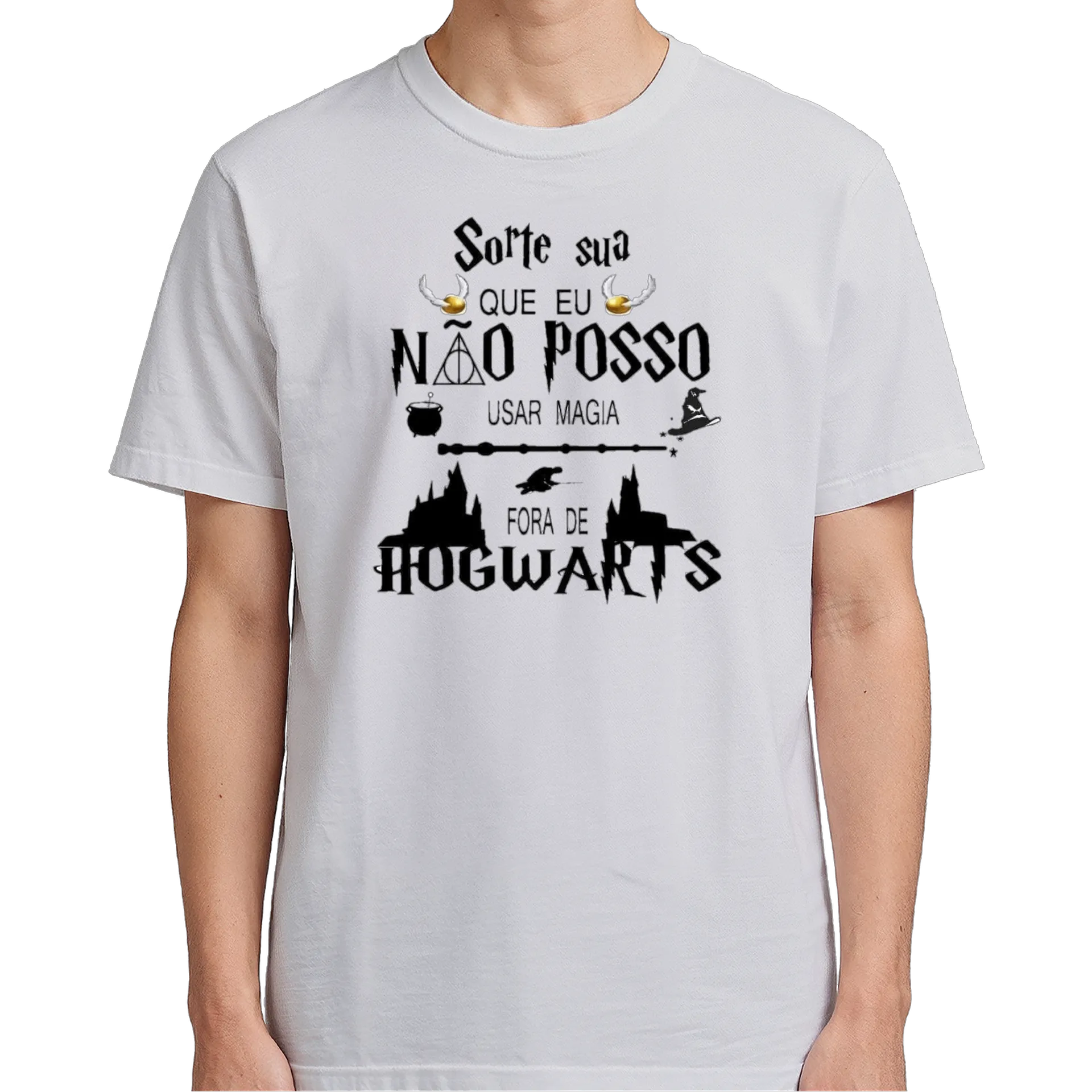 Camiseta Estampa Hogwarts 100% Algodão - Imagem 5