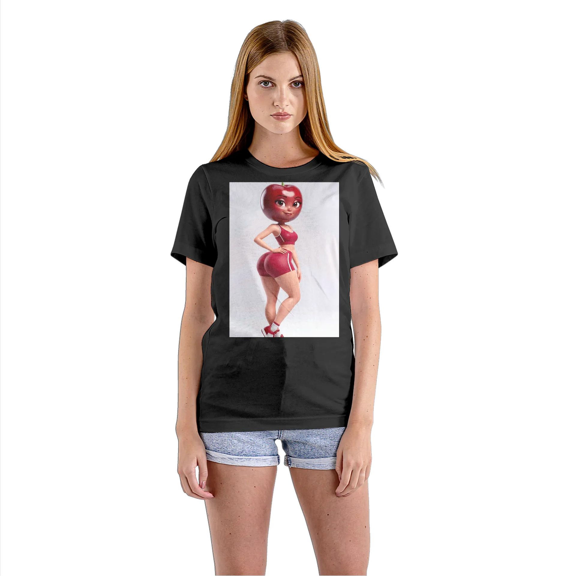 Camiseta Babylook Personagem Cereja Cartoon 100% Algodão - Imagem 3