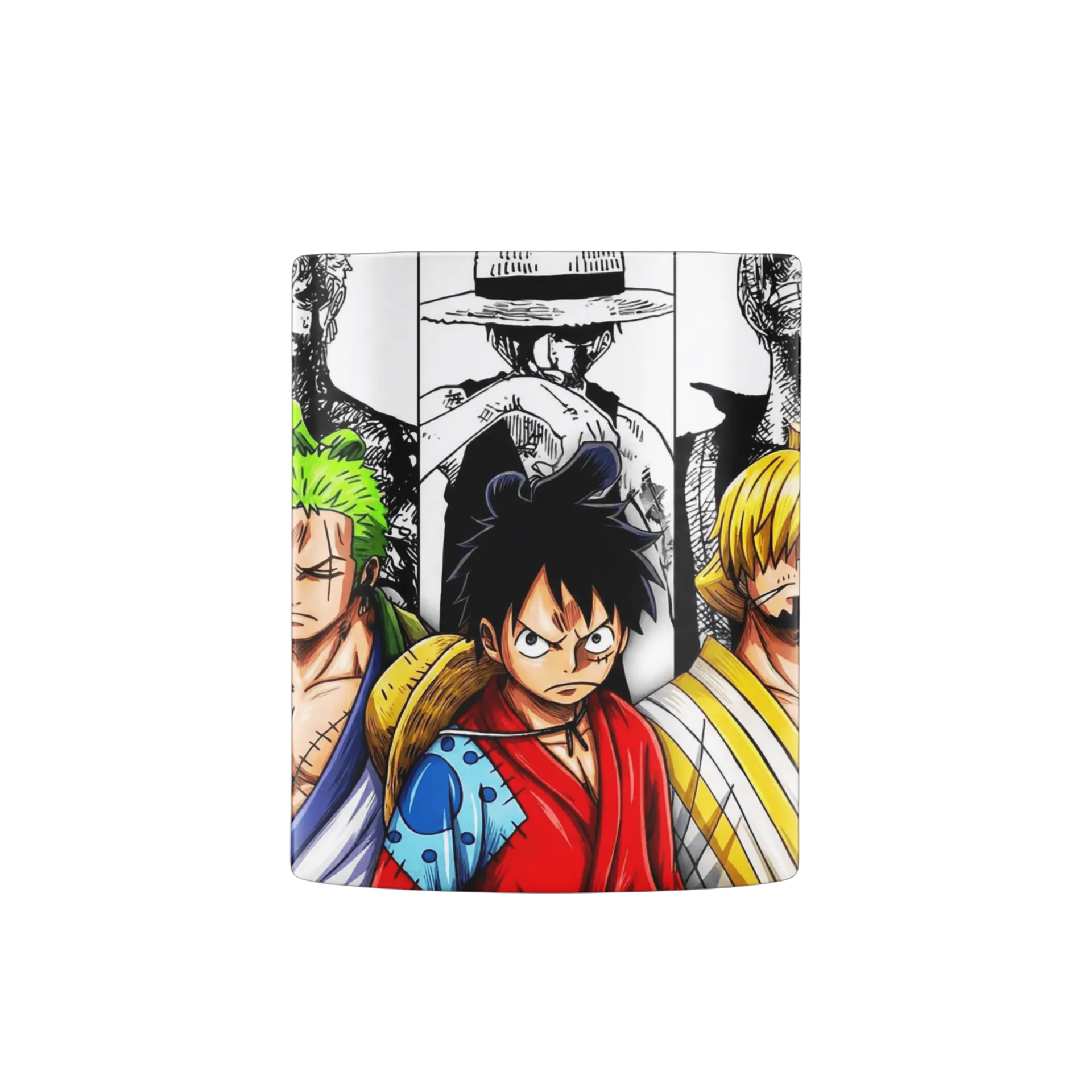 Caneca One Piece Luffy Zoro Sanji Estilo Mangá 325ml de Geek Art — imagem 2 de 4