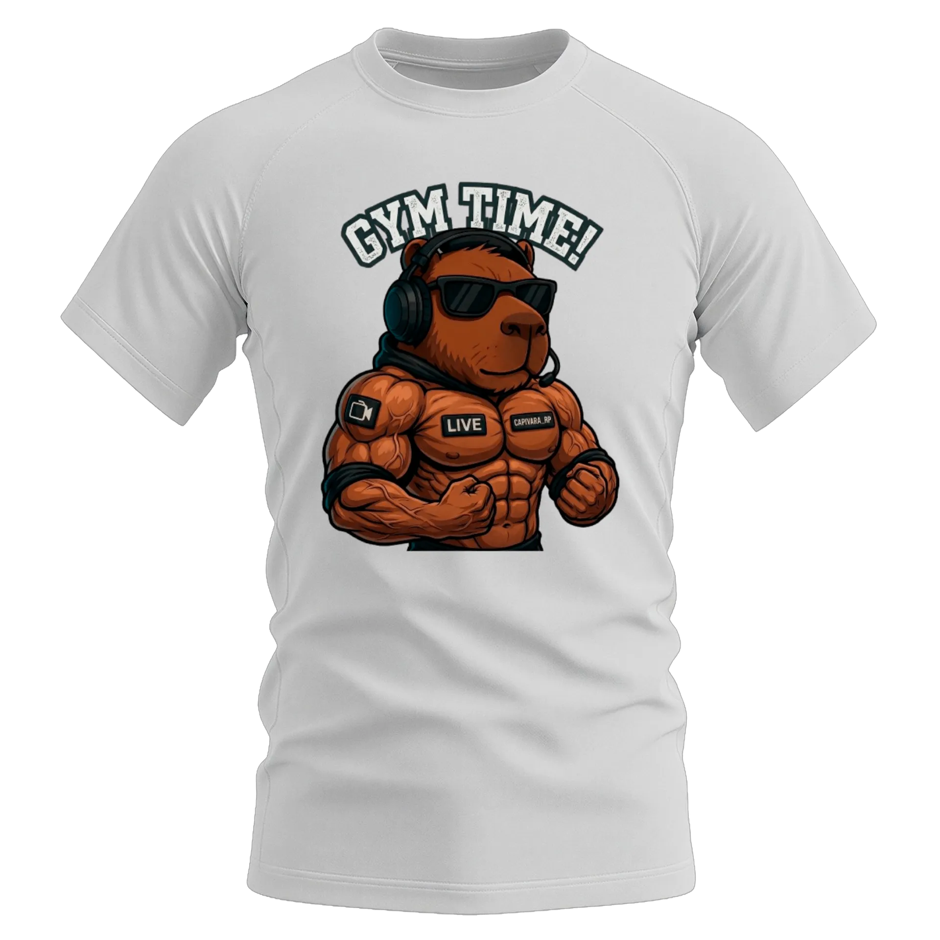 Camiseta Dry Fit Capivara Musculosa Gym Time 100% Algodão de Capivara_RP