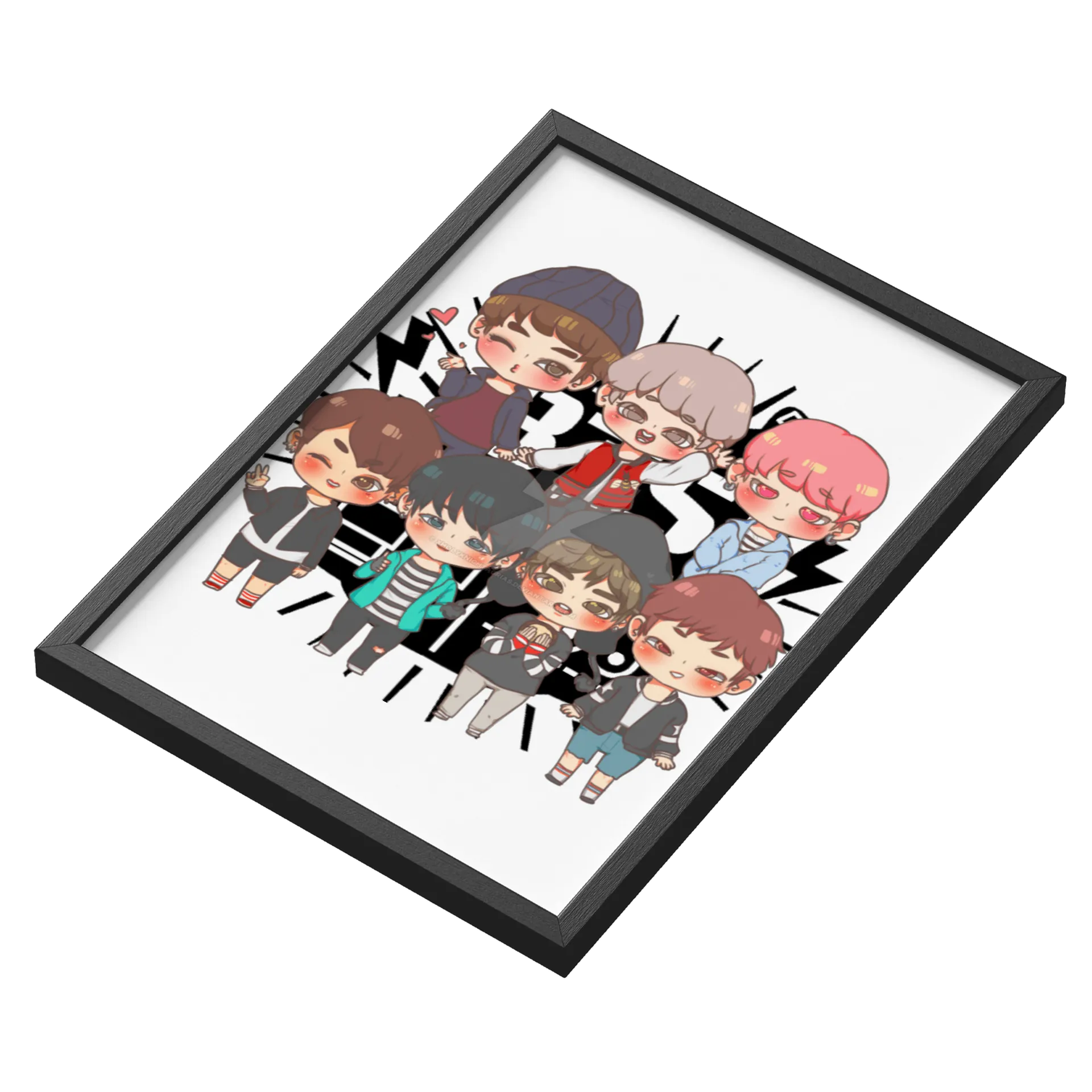 Quadro Personagens Estilo Cartoon A3 MDF e Vidro - Imagem 3