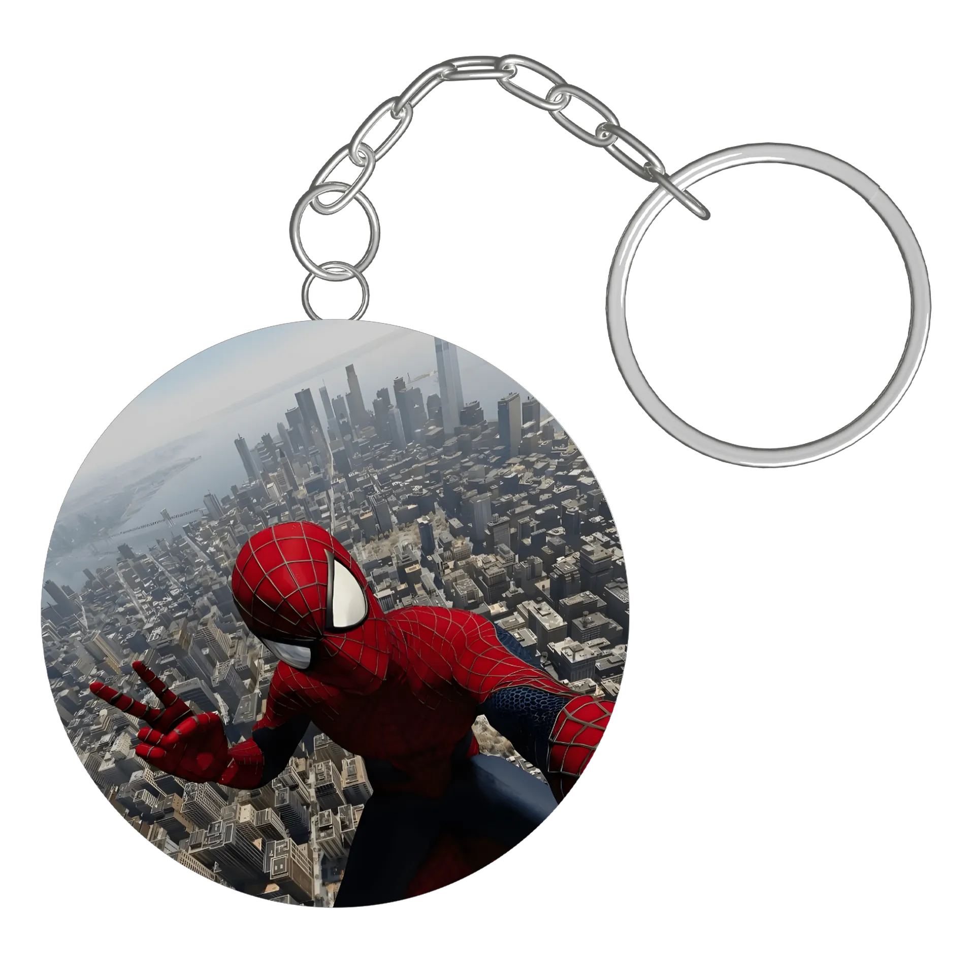 Chaveiro MDF Spiderman Amostra Cidade 5x5cm - Imagem 2
