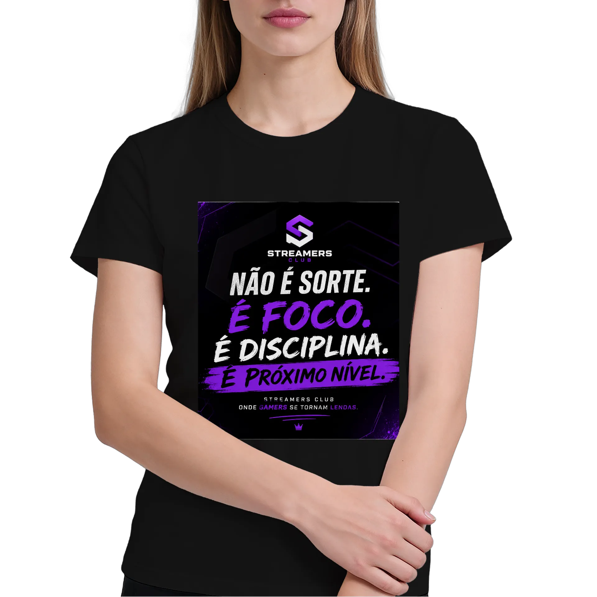 Camiseta Não é Sorte E Foco É Disciplina 100% Algodão de Diva — imagem 3 de 6