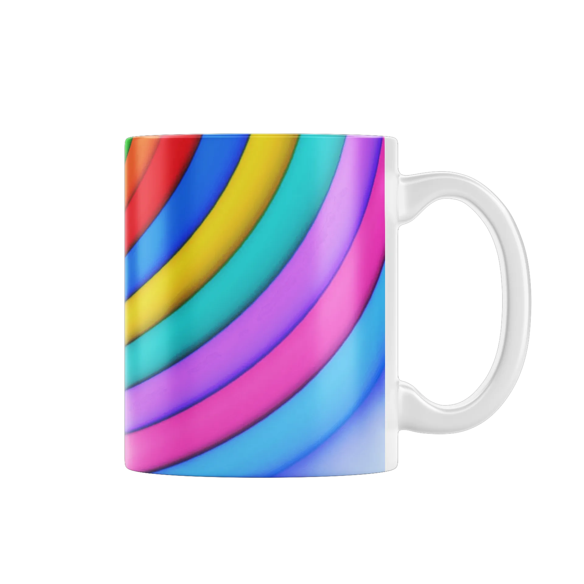 Caneca Porcelana Art Rainbow Abstrata 325ml - Imagem 1