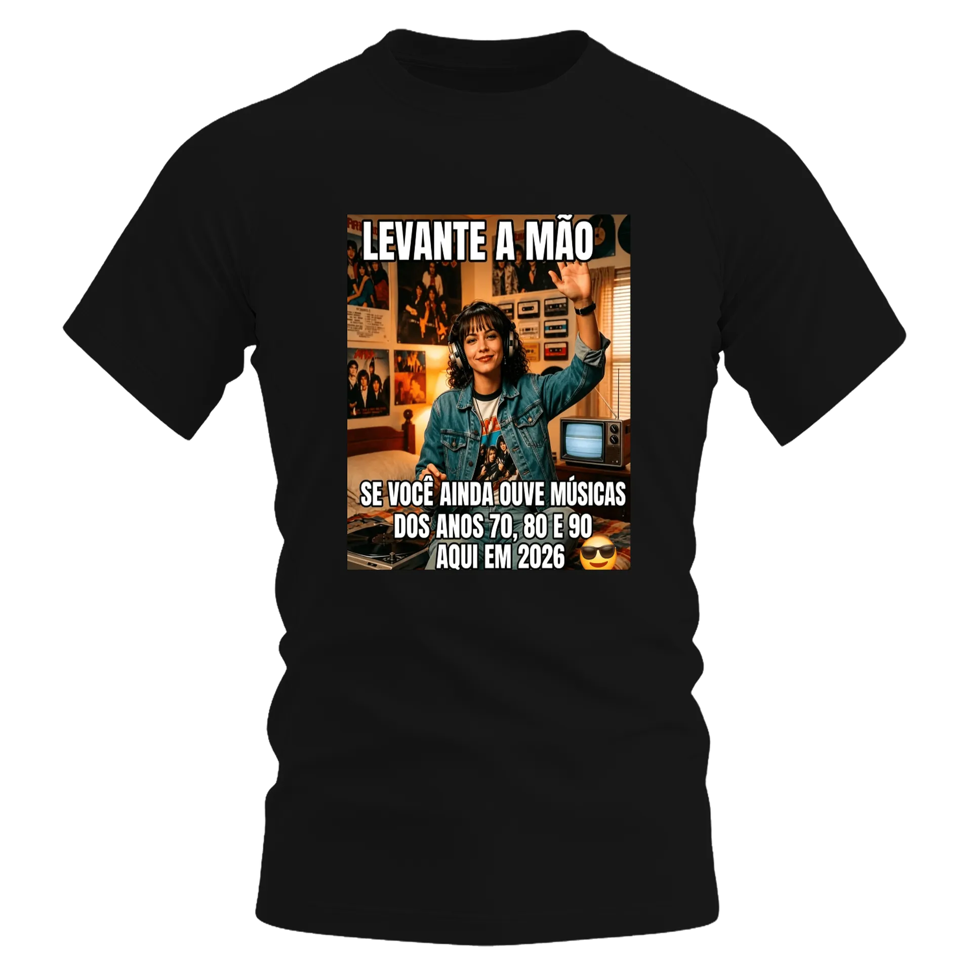 Camiseta Dry Fit Estampa Retro Música Anos 70 80 90 Pixel - Imagem 1