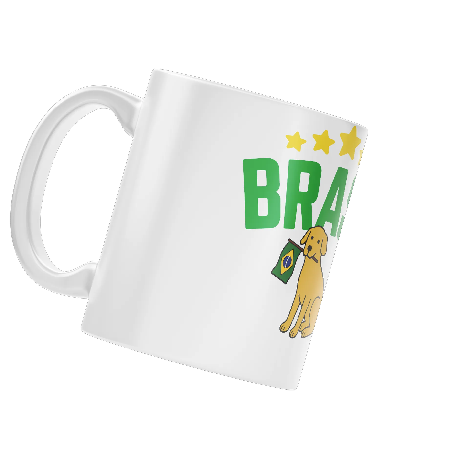 Caneca Porcelana Bandeira Brasil Cachorro com Balança 325ml - Imagem 4