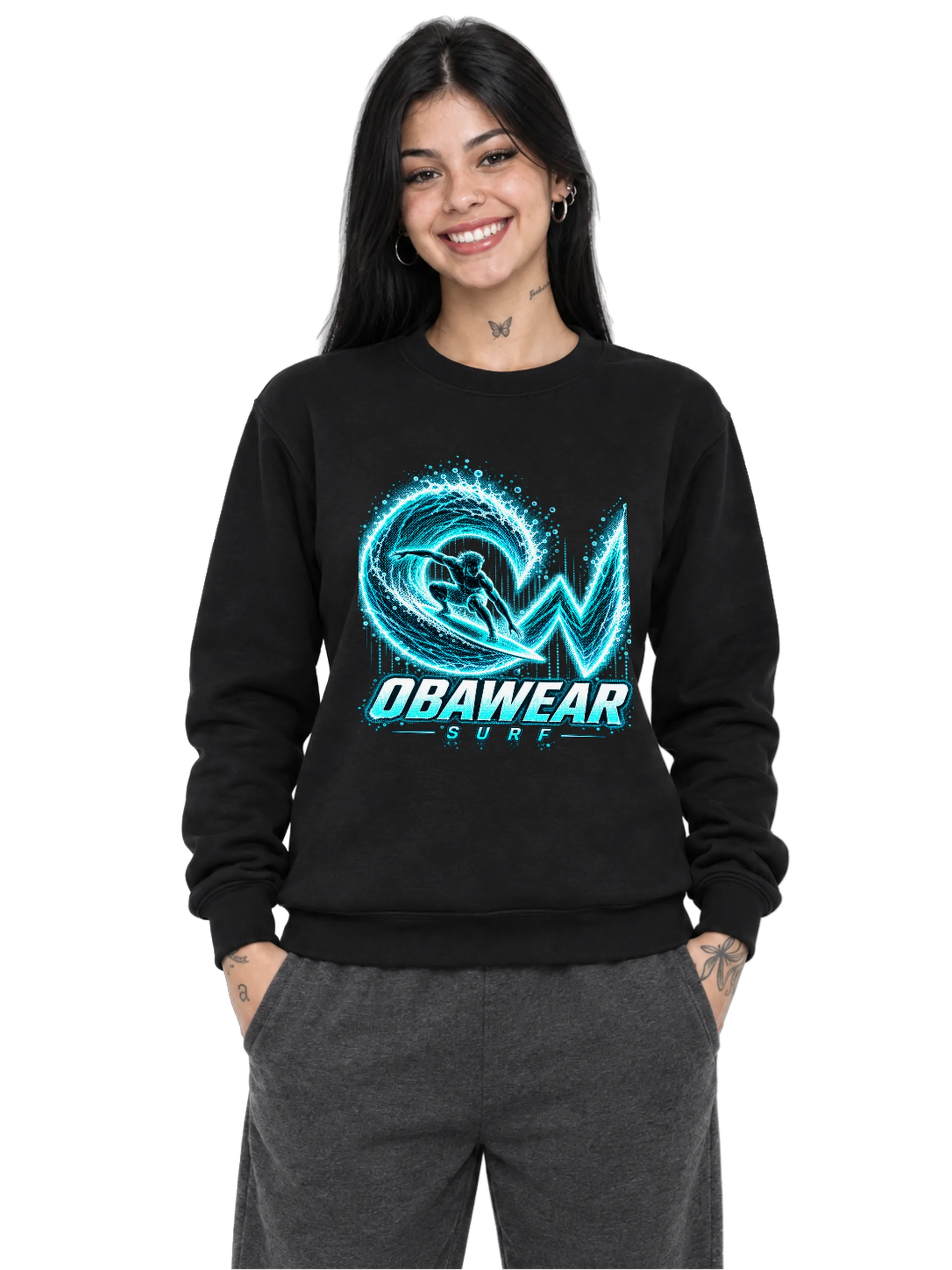 Suéter personalizado OBAWEAR SURF Holo wave  - Imagem 1