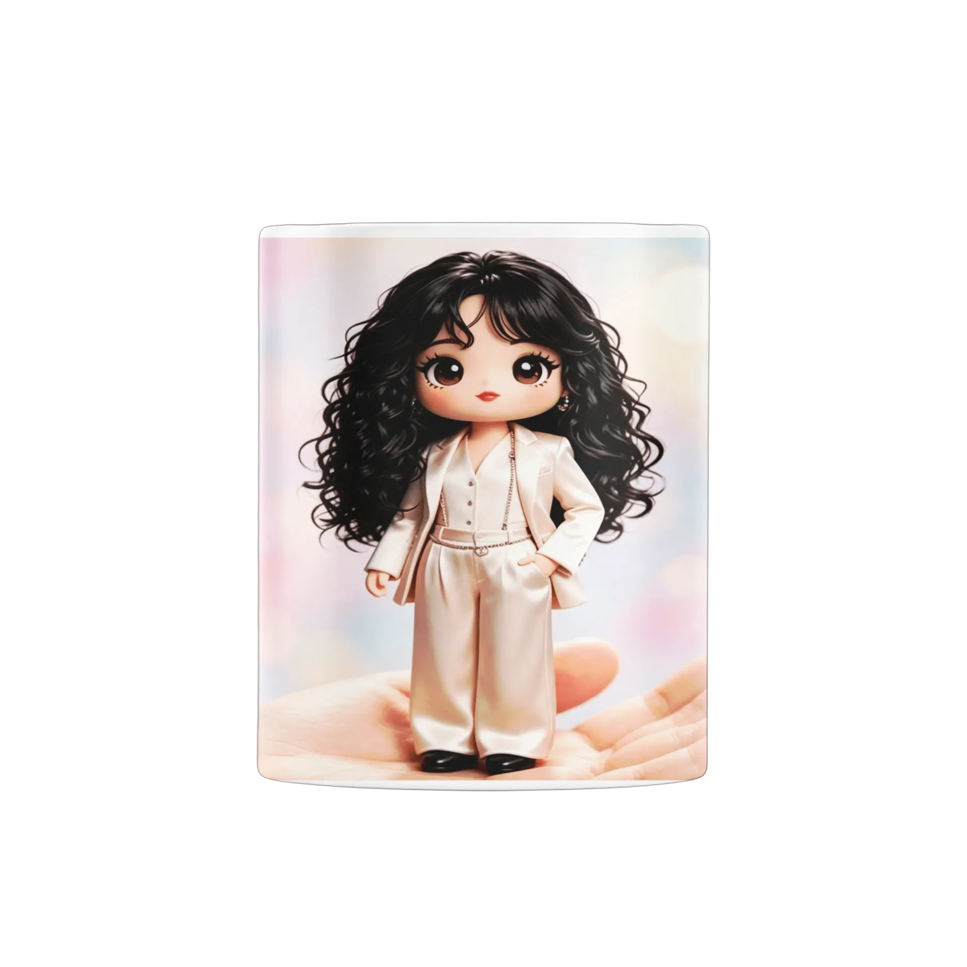Caneca Porcelana Estampa Figura Boneca Moda 325ml - Imagem 3