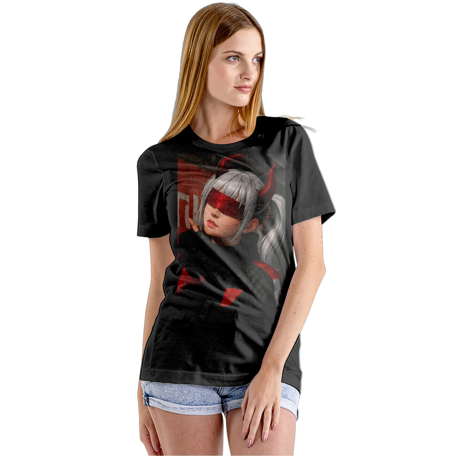 Camiseta Babylook Personagem de Chifres Estilo Anime 100% - Imagem 5