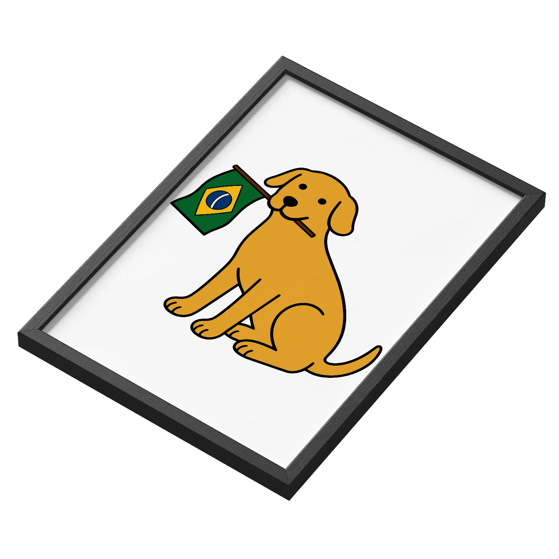 Quadro Cachorro Com Varinha Brasileira A3 MDF e Vidro de Duduzinho — imagem 3 de 3