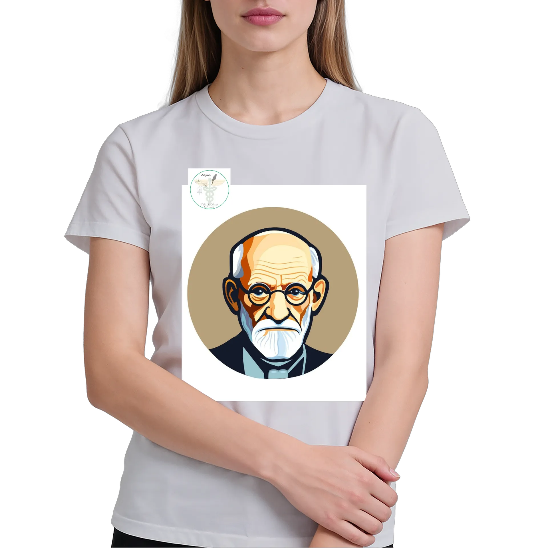Camiseta Estampa Freud Ilustração 100% Algodão - Imagem 4