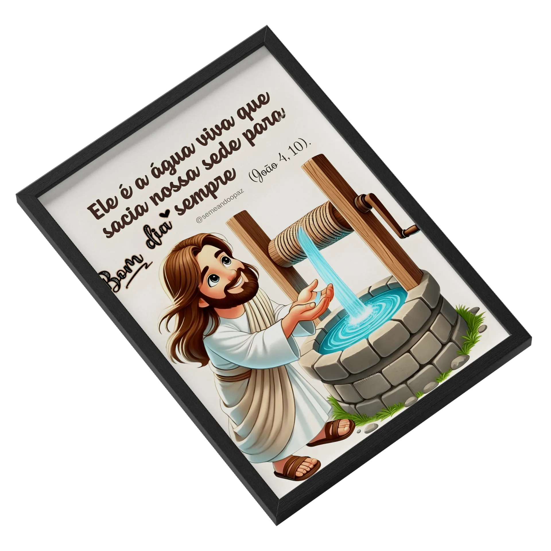 Quadro Jesus Cartoon Poço e Água Viva A3 de https://bugbug.com.br — imagem 2 de 3