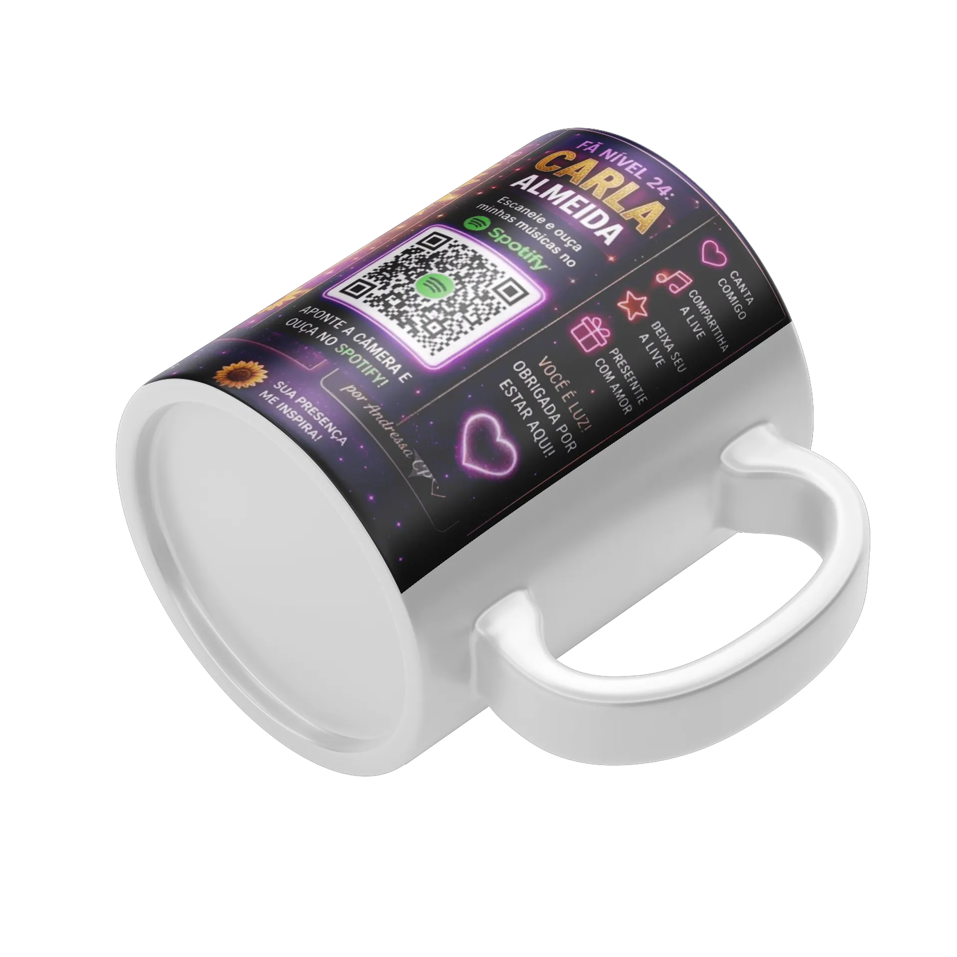 Caneca Porcelana Desistir Não Vou Palavra Girassol 325ml - Imagem 5