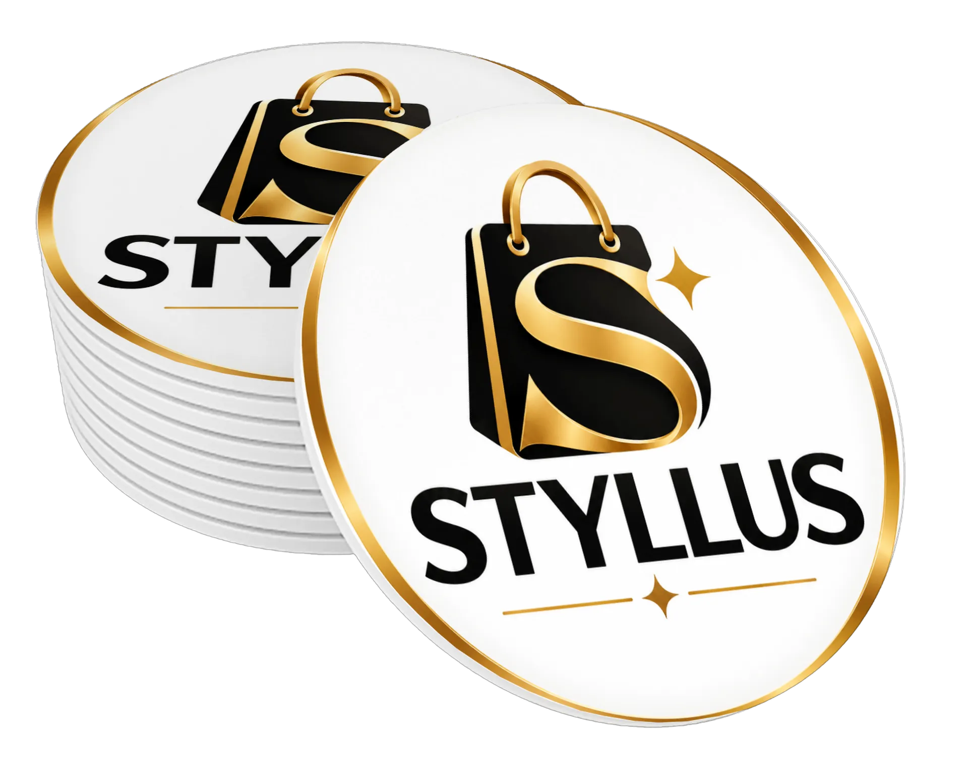 Porta-copo Logo Stylus Preto e Dourado MDF de STYLLUS  — imagem 1 de 3