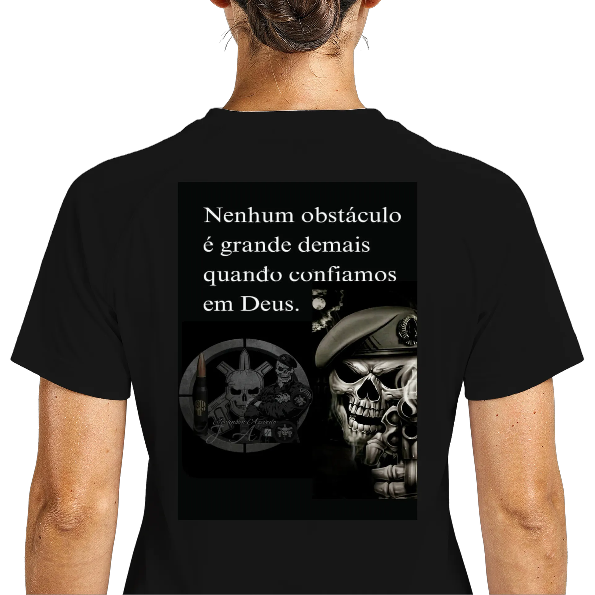 Camiseta Dry Fit Caveira Militar Estampada 100% Polyester - Imagem 5