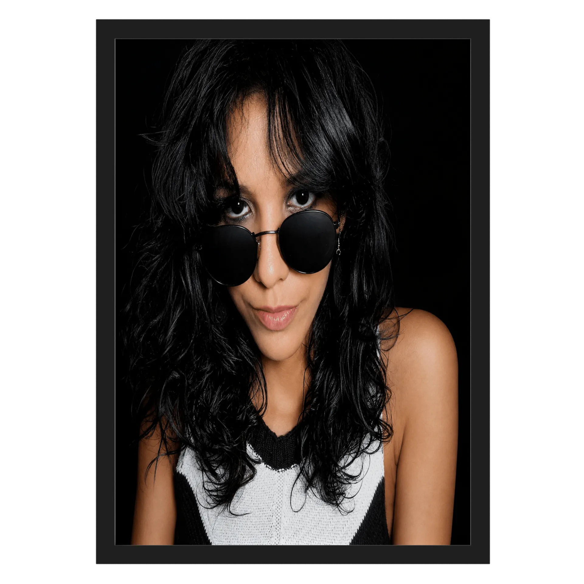 Quadro Moda Gata Sunglasses A3 MDF e Vidro - Imagem 1