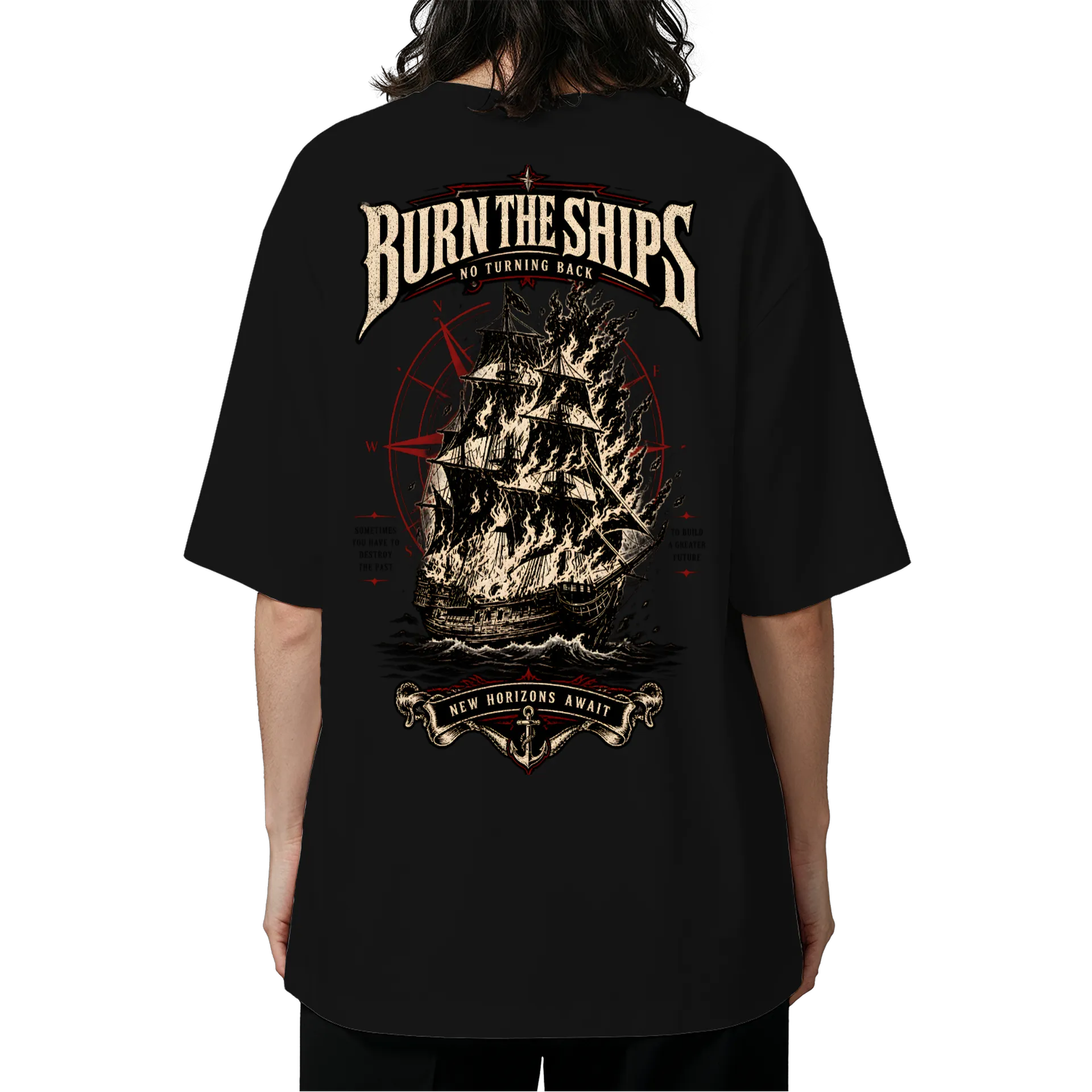 Camiseta Oversized Navio em Chamas - Imagem 5