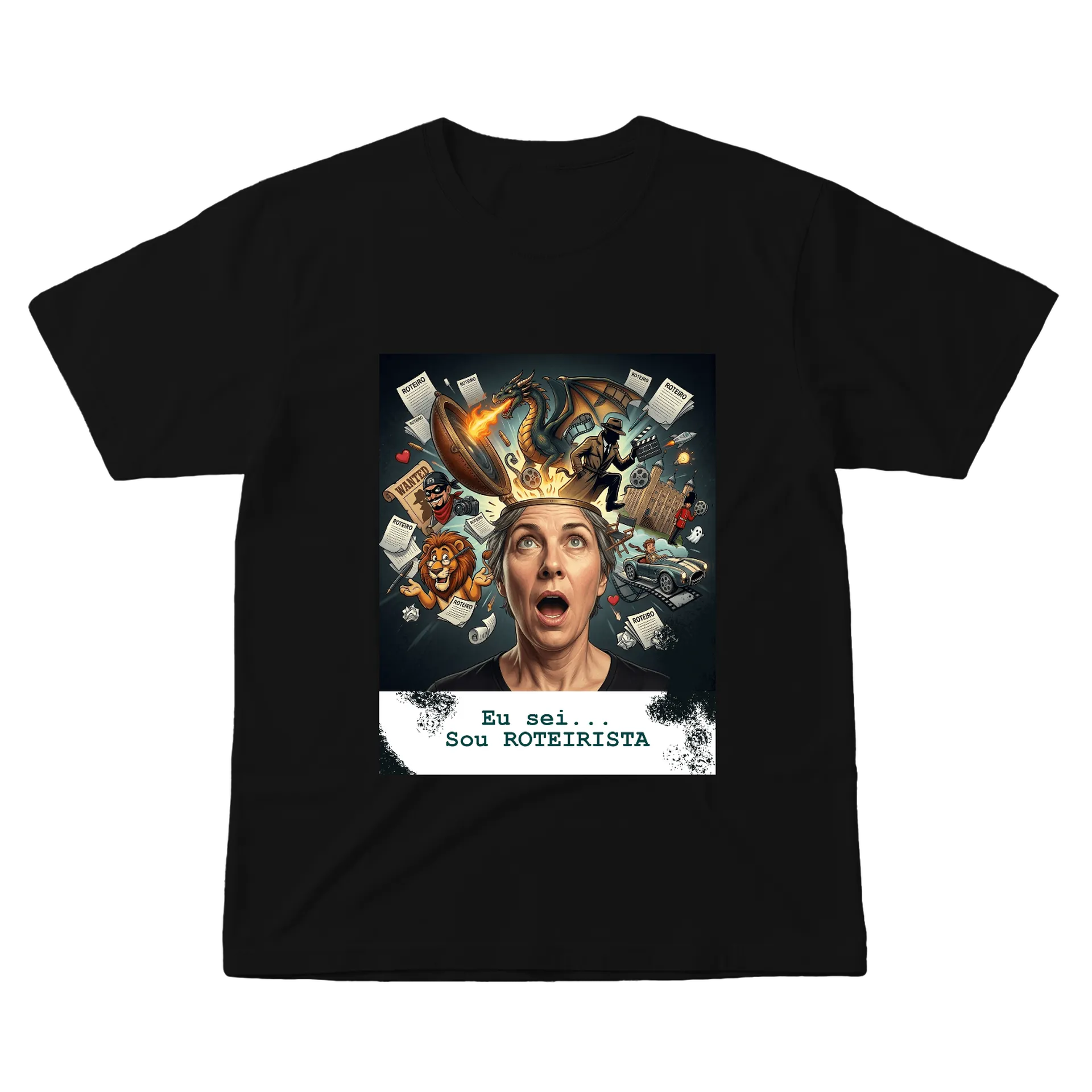 Camiseta Roteirista Estampa Criativa 100% Algodão - Imagem 1