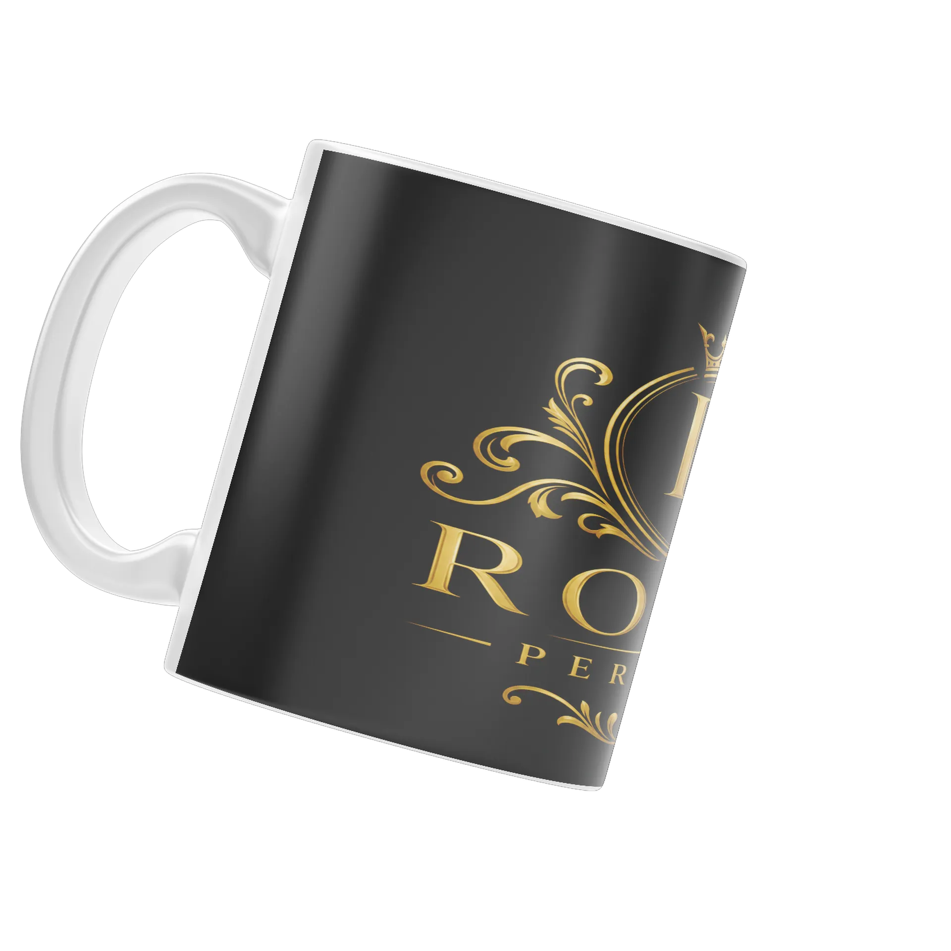 Caneca Porcelana Logotipo Royal Perfumes Branco 325ml de Royal perfumes 